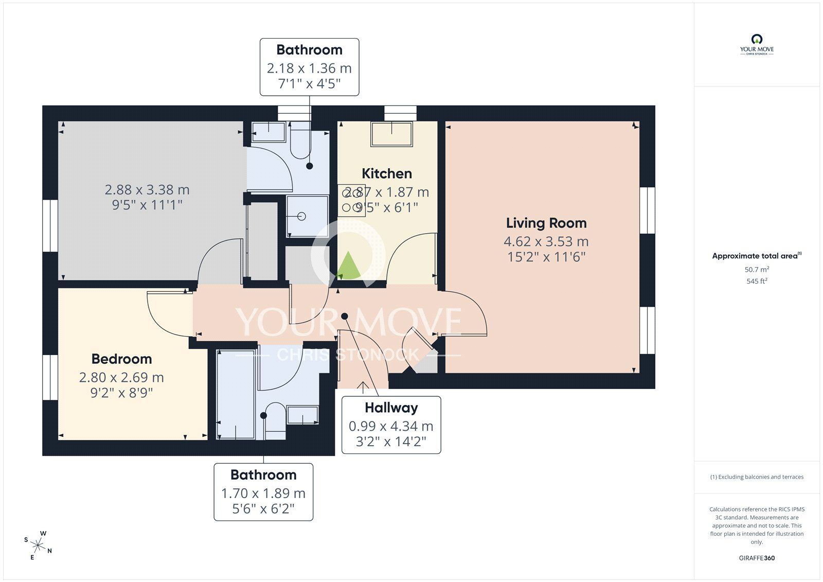 Floorplan of 2 bedroom Flat for sale, Aysgarth, Cramlington, Northumberland, NE23