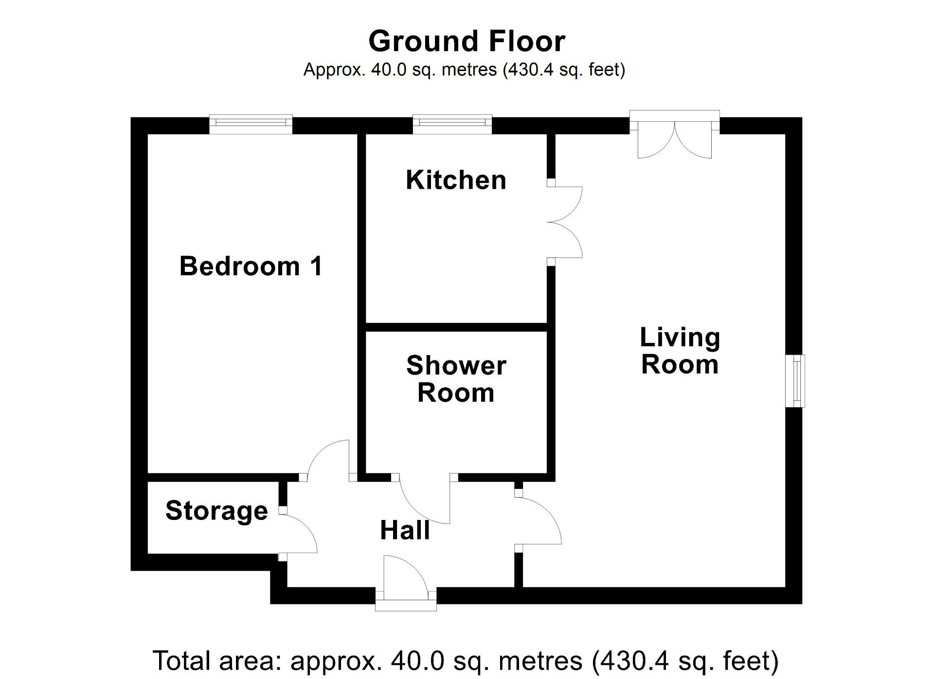Floorplan of 1 bedroom  Flat for sale, Chase Court, Rectory Lane, Whickham, NE16