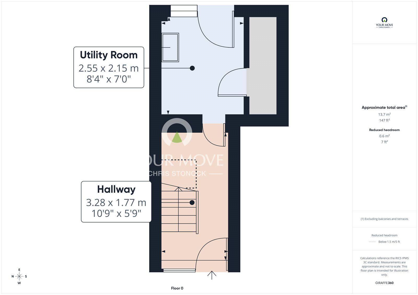 Floorplan of 2 bedroom Mid Terrace House to rent, Buchanan Green, Dunston, Tyne and Wear, NE11