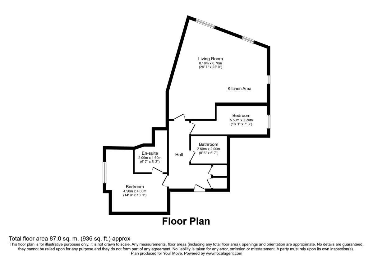 Floorplan of 2 bedroom  Flat to rent, Palatine Place, Dunston, Tyne and Wear, NE11