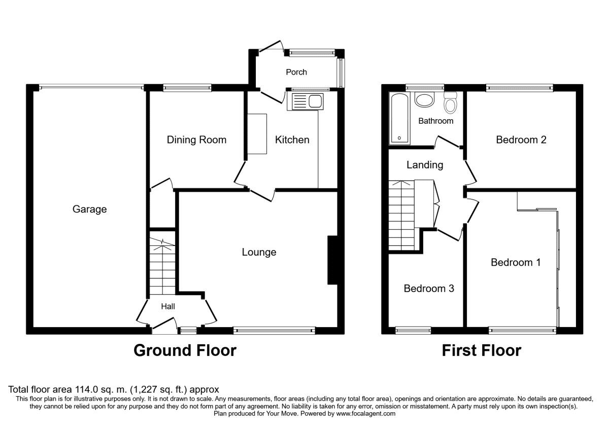 Floorplan of 3 bedroom End Terrace House to rent, Fellside Court, Whickham, Newcastle upon Tyne, NE16