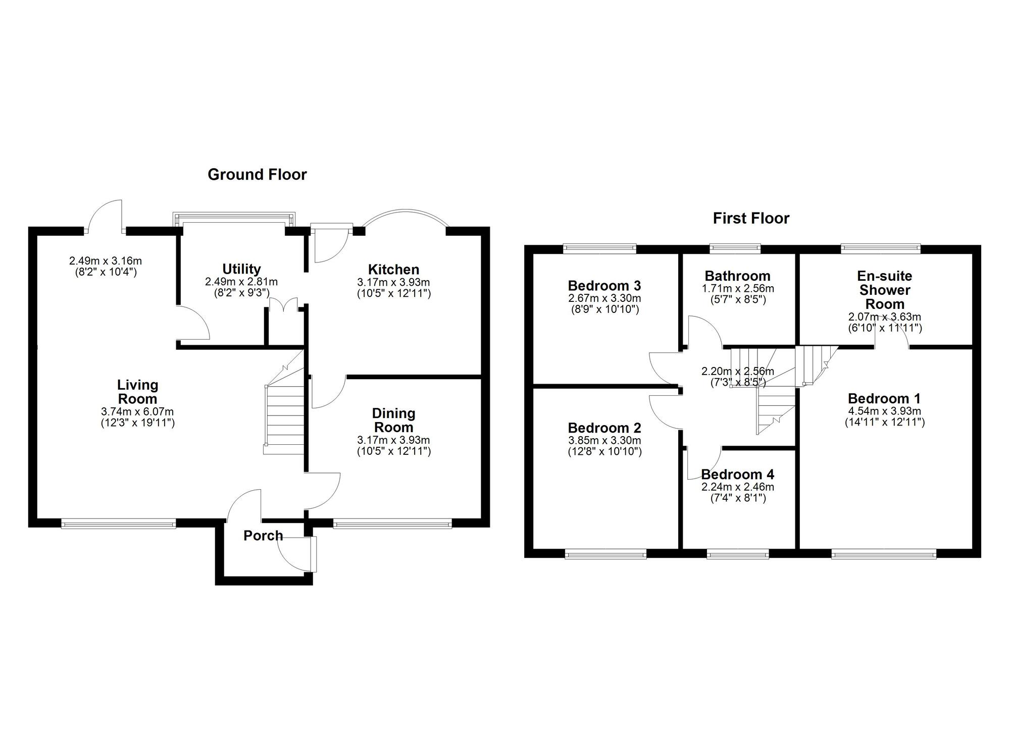Floorplan of 4 bedroom Semi Detached House for sale, Grange Walk, Whickham, NE16