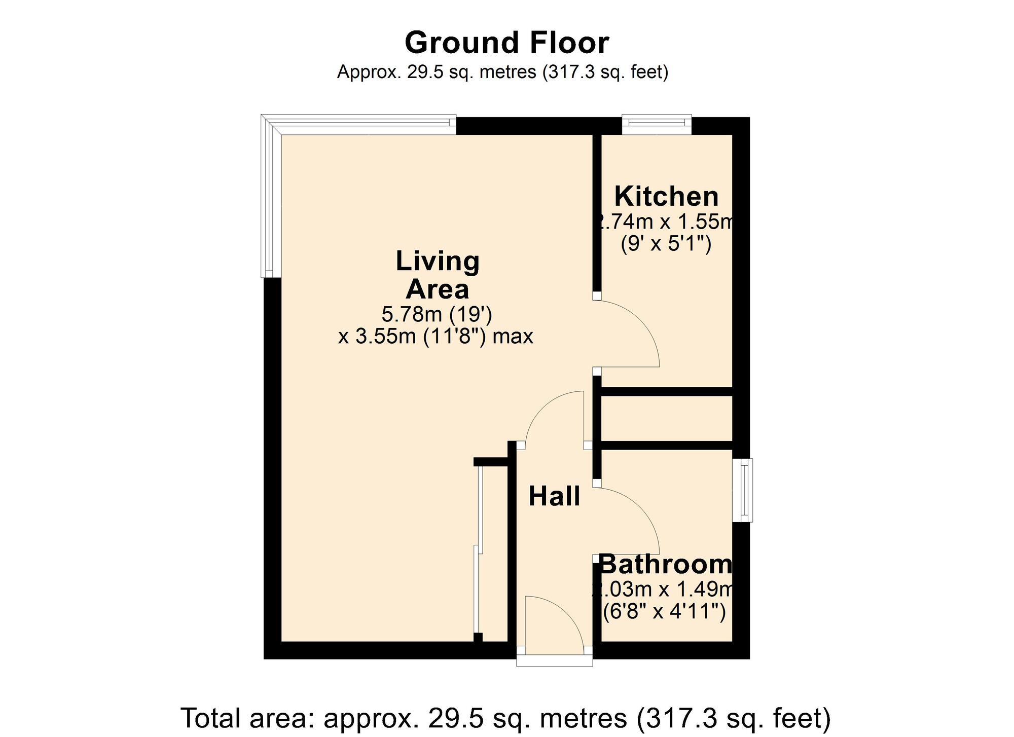 Floorplan of 1 bedroom  Flat for sale, St. Marys Green, Whickham, NE16
