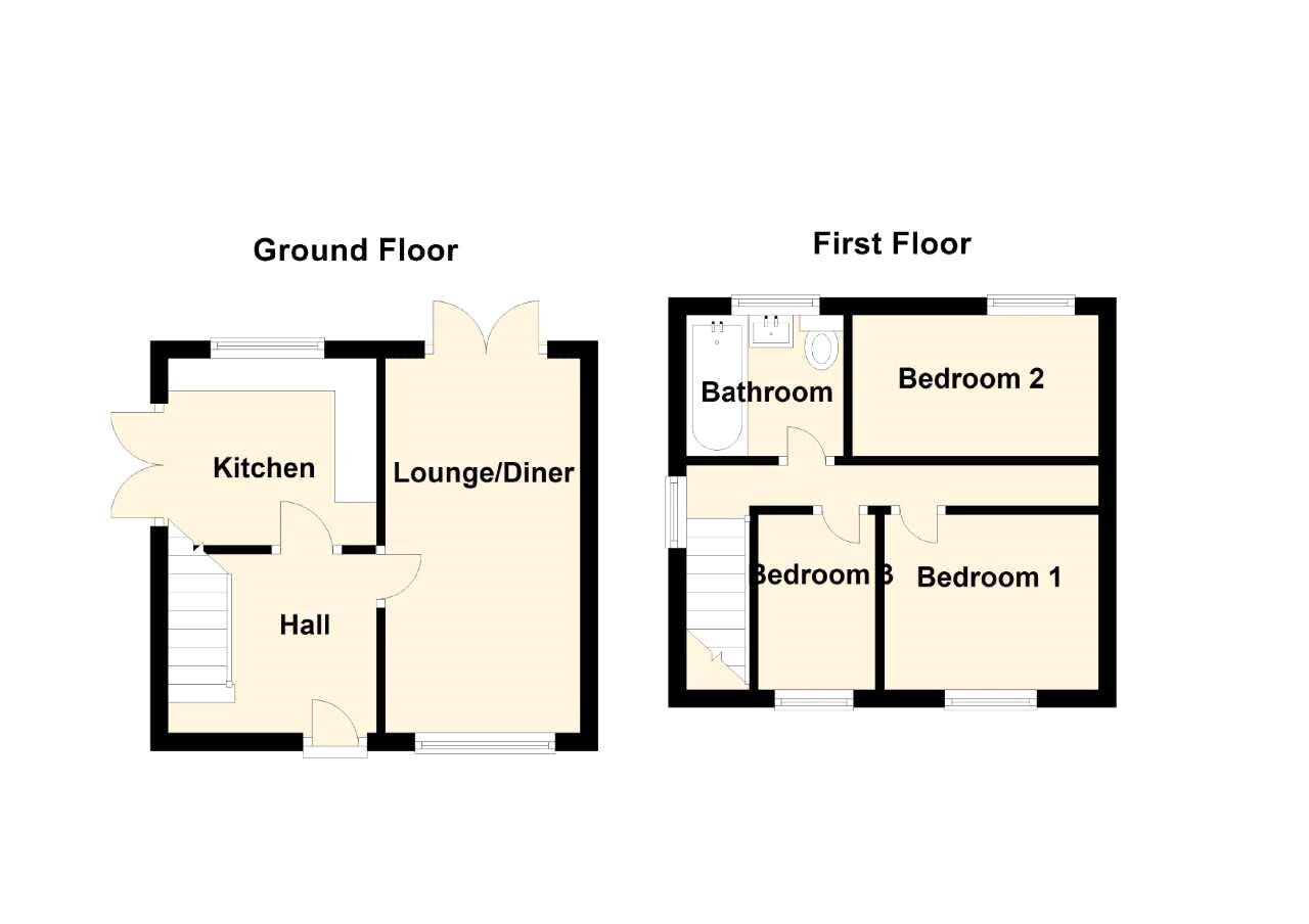Floorplan of 3 bedroom Semi Detached House for sale, Woodside Gardens, Dunston, Gateshead, NE11
