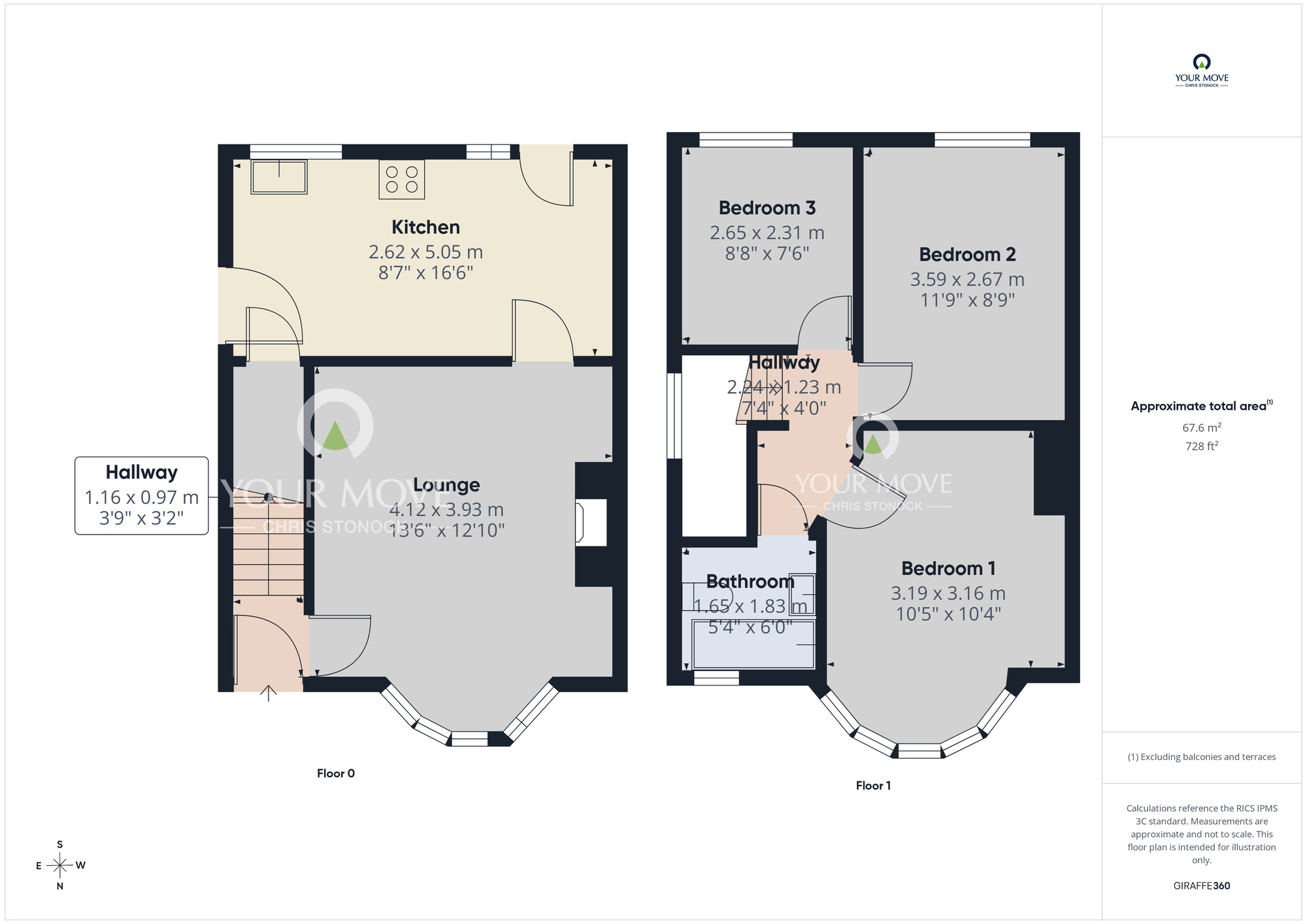 Floorplan of 3 bedroom Semi Detached House for sale, Monkridge Gardens, Gateshead, Tyne and Wear, NE11