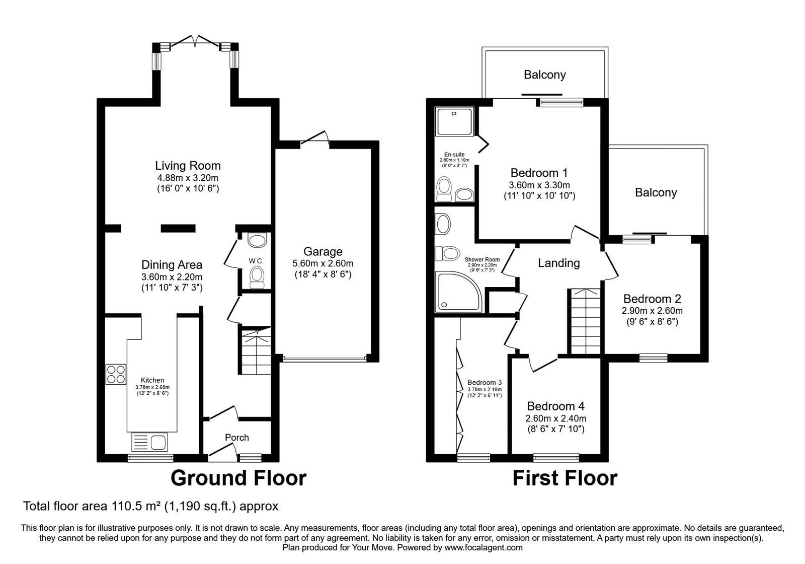 Floorplan of 4 bedroom Mid Terrace House for sale, Bittern Close, Dunston, Gateshead, NE11