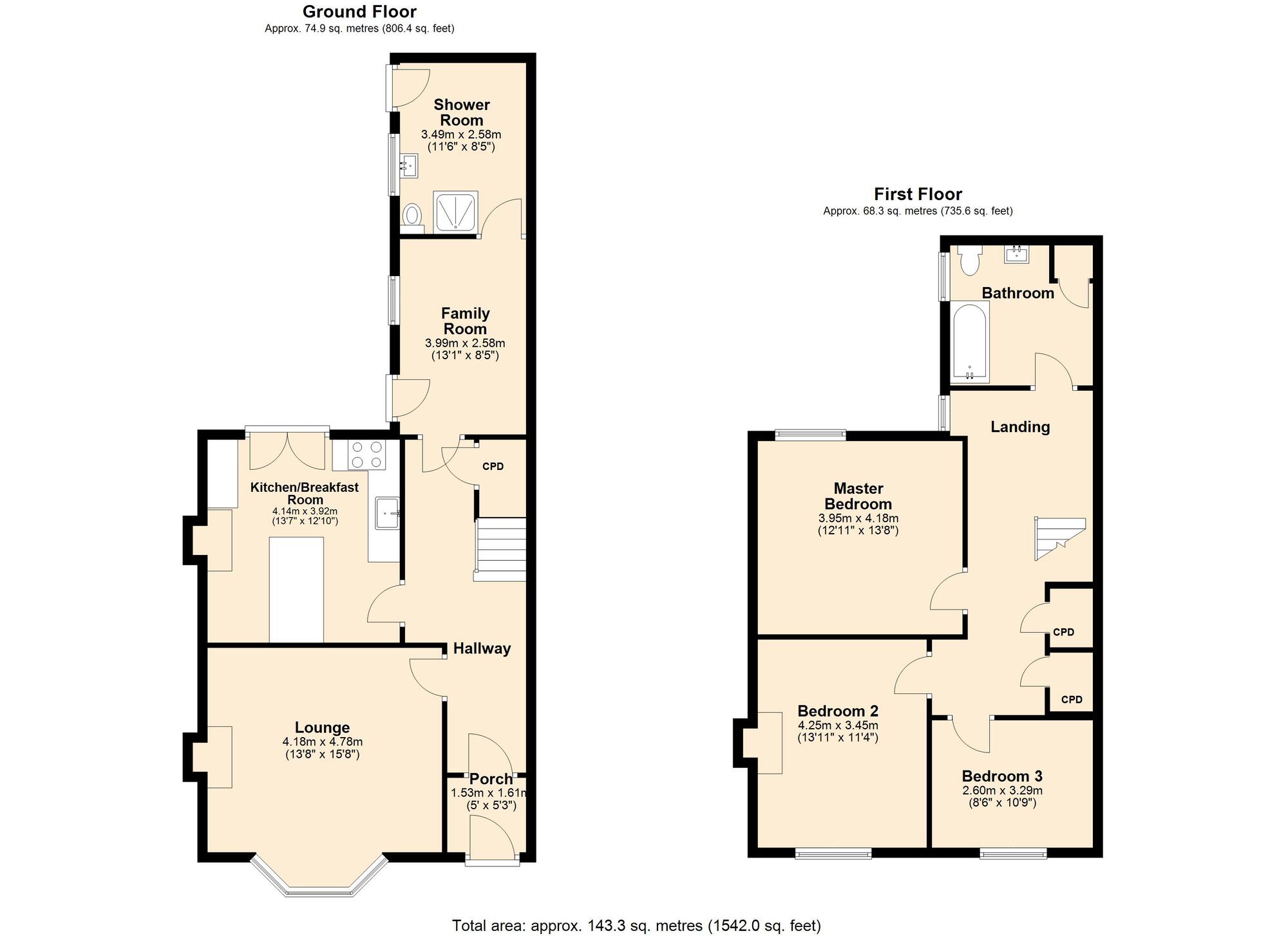 Floorplan of 3 bedroom Mid Terrace House for sale, Thorneyholme Terrace, Blaydon-on-Tyne, Tyne and Wear, NE21