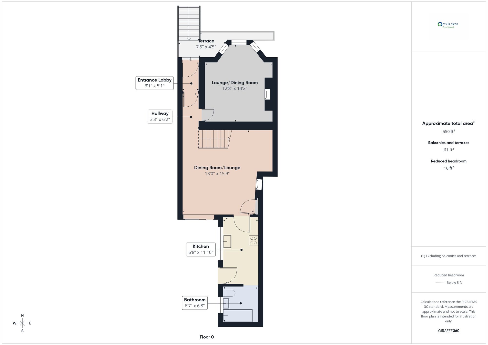 Floorplan of 3 bedroom Mid Terrace House for sale, Bowland Crescent, Blaydon, NE21