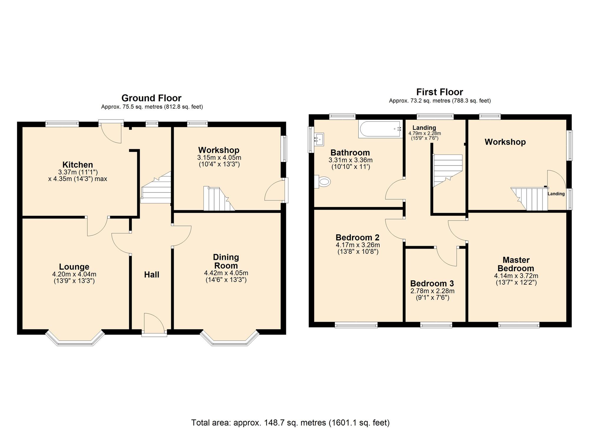 Floorplan of 3 bedroom Detached House for sale, Streetgate, Sunniside, NE16