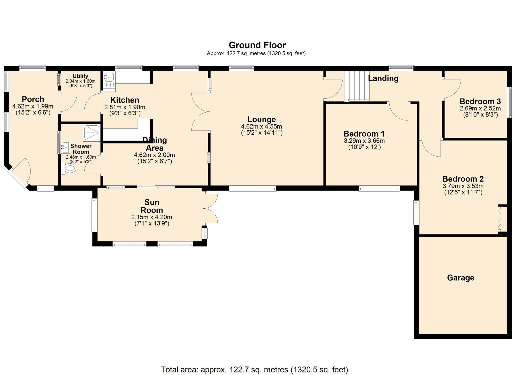 Floorplan of 3 bedroom Detached Bungalow for sale, Longridge Road, Blaydon, NE21