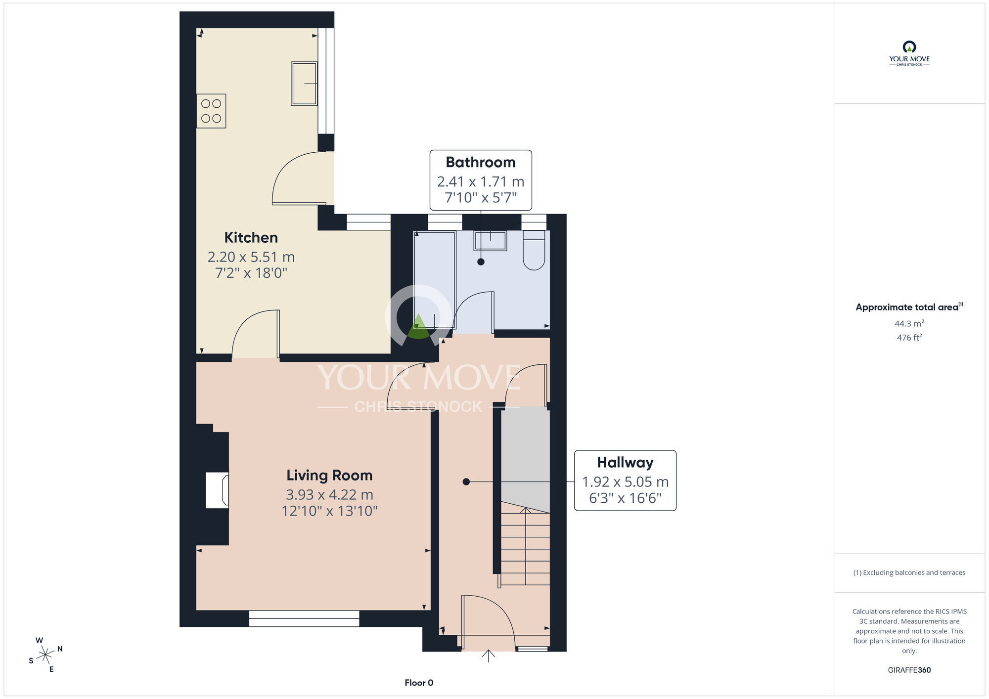 Floorplan of 3 bedroom Mid Terrace House for sale, Roseworth Terrace, Whickham, NE16