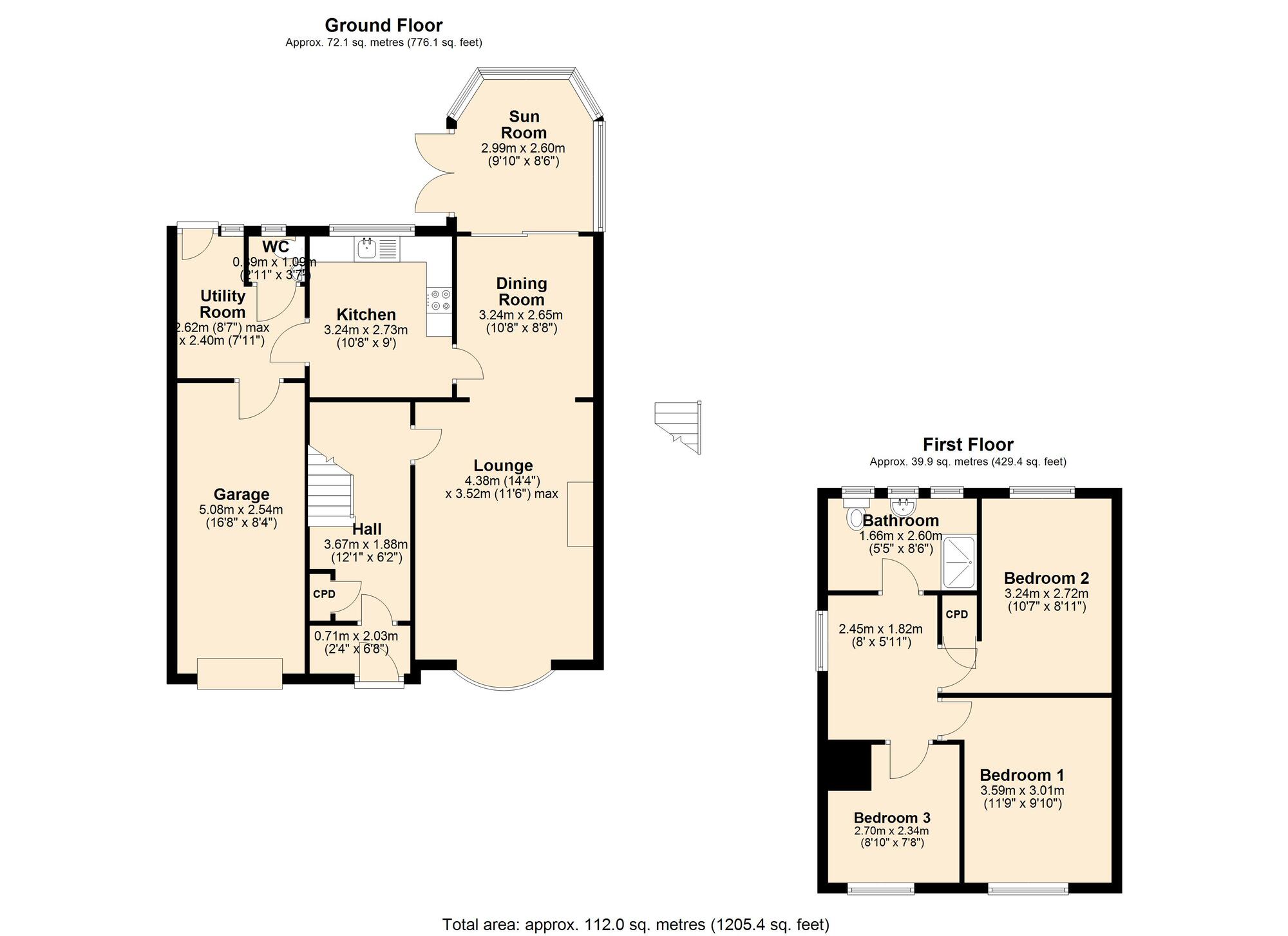 Floorplan of 3 bedroom Semi Detached House for sale, Hanover Drive, Blaydon-on-Tyne, Tyne and Wear, NE21