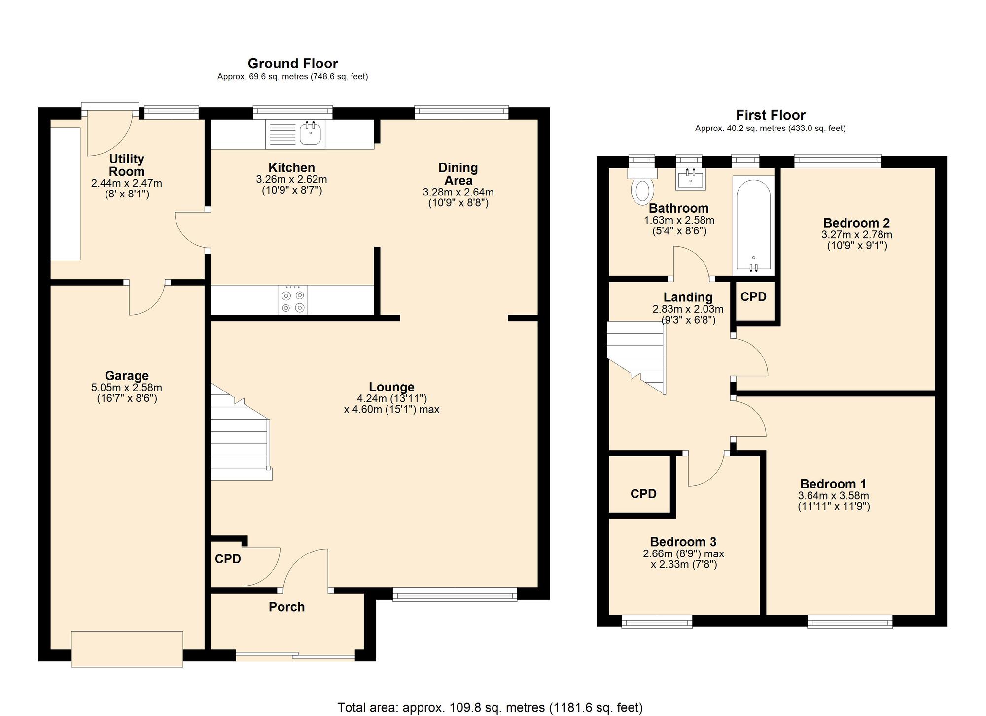 Floorplan of 3 bedroom Semi Detached House for sale, Rushley Crescent, Loup Farm Estate, Blaydon, NE21