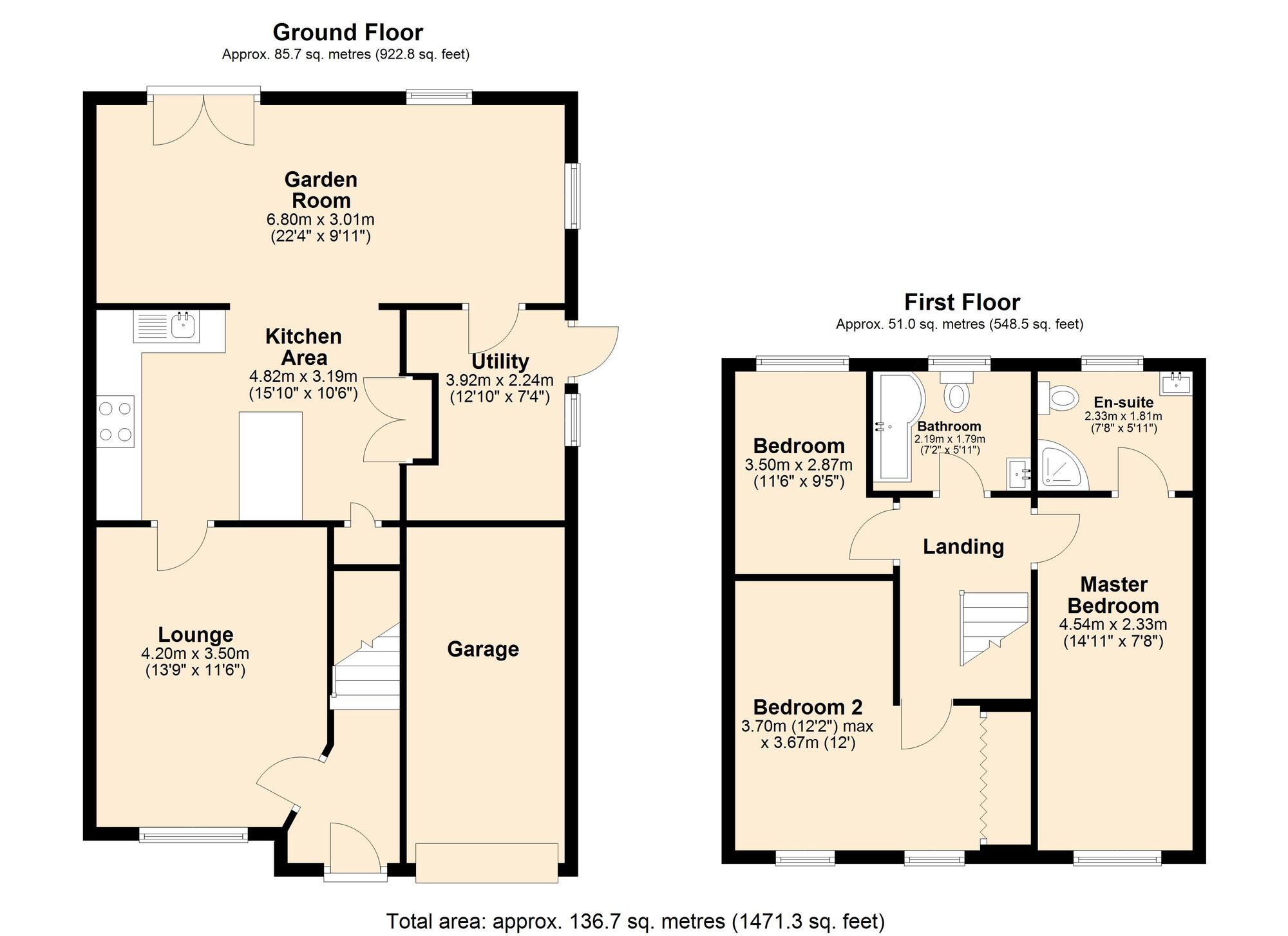 Floorplan of 3 bedroom Semi Detached House for sale, St. Cuthberts Park, Marley Hill, Tyne and Wear, NE16