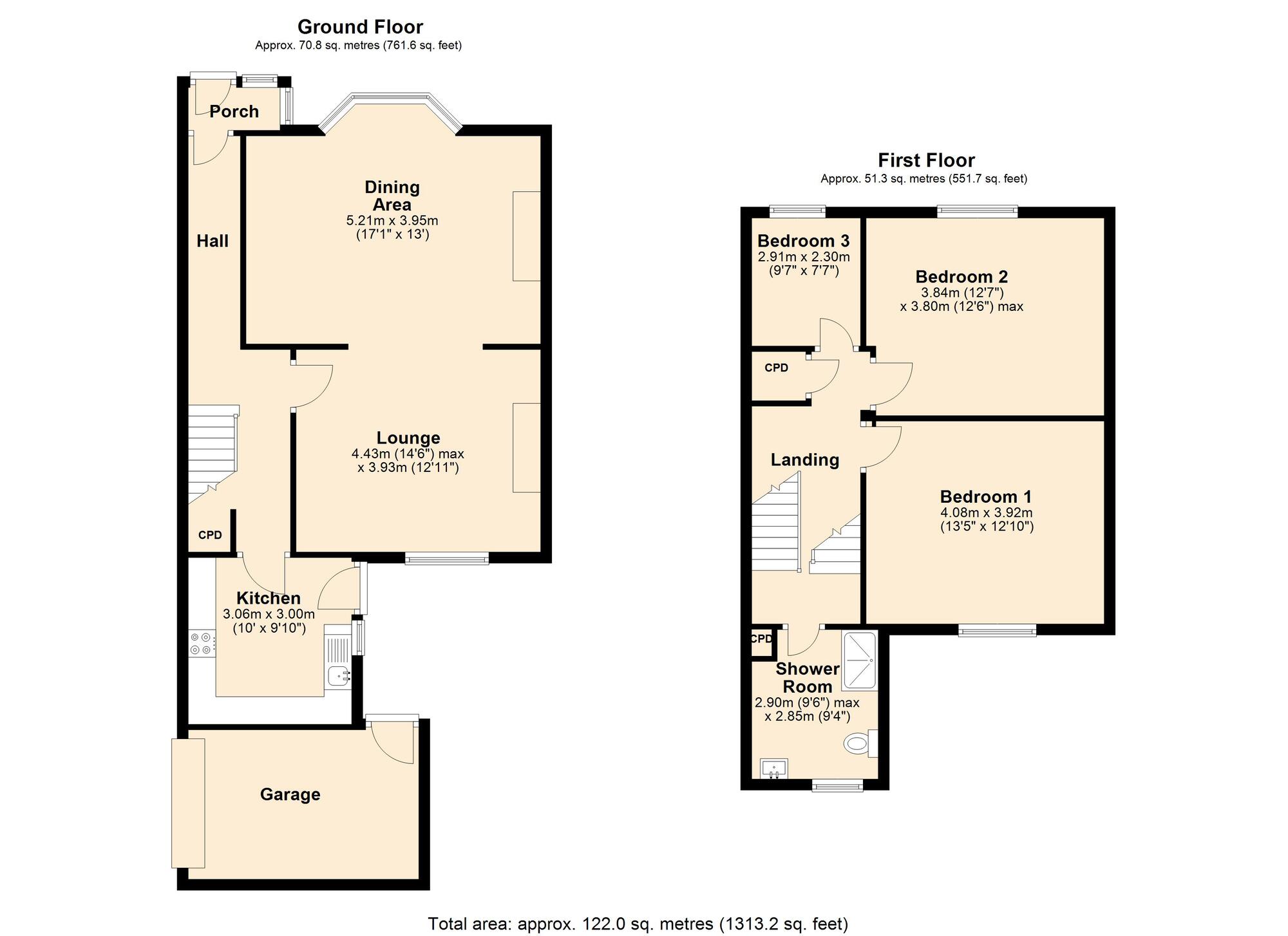 Floorplan of 3 bedroom End Terrace House for sale, Bowland Terrace, Blaydon, NE21