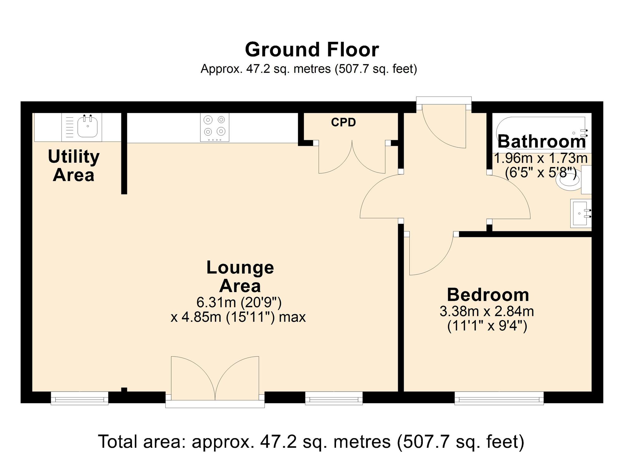 Floorplan of 1 bedroom Flat for sale, Woodhouse Mews, Woodhouse Lane, Swalwell, NE16