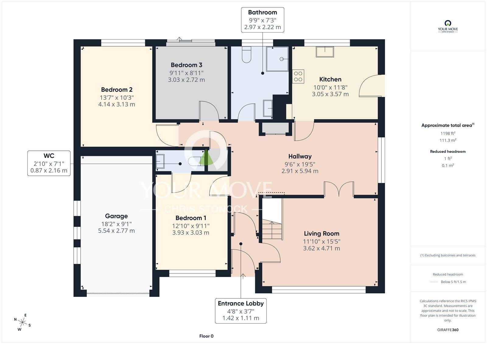 Floorplan of 4 bedroom Detached Bungalow for sale, Berkley Avenue, Blaydon, NE21