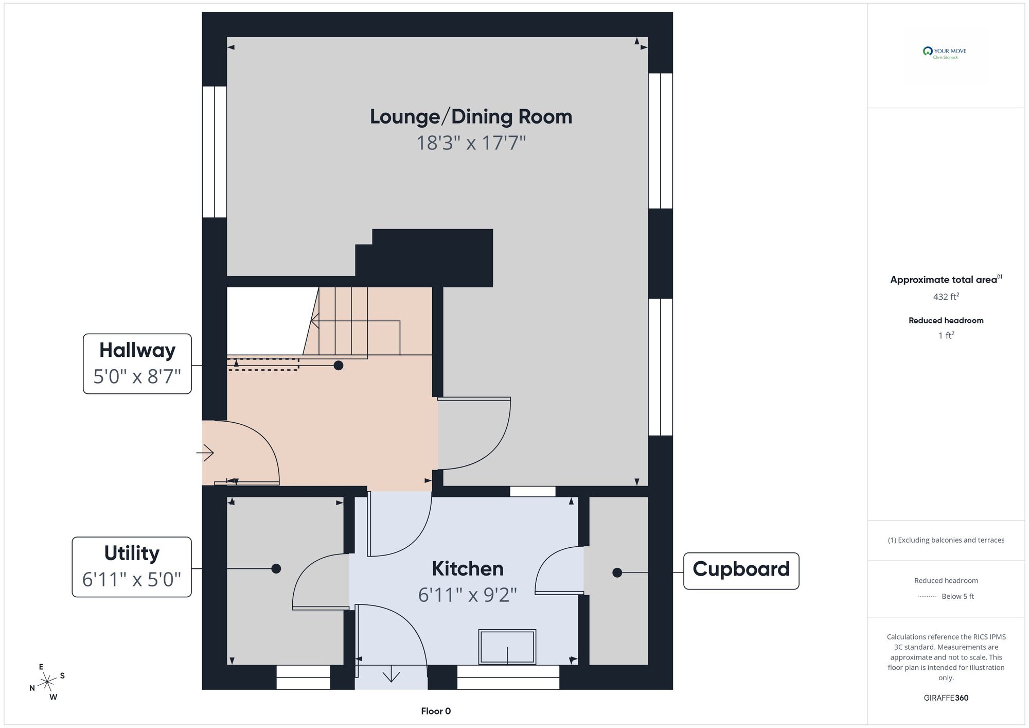 Floorplan of 3 bedroom Semi Detached House for sale, Oakfield Road, Lobley Hill, Gateshead, NE11