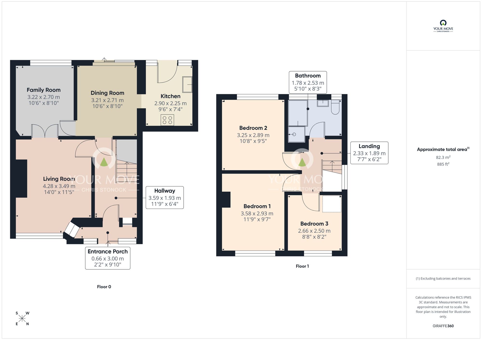 Floorplan of 3 bedroom Semi Detached House for sale, Fairway, Blaydon, NE21