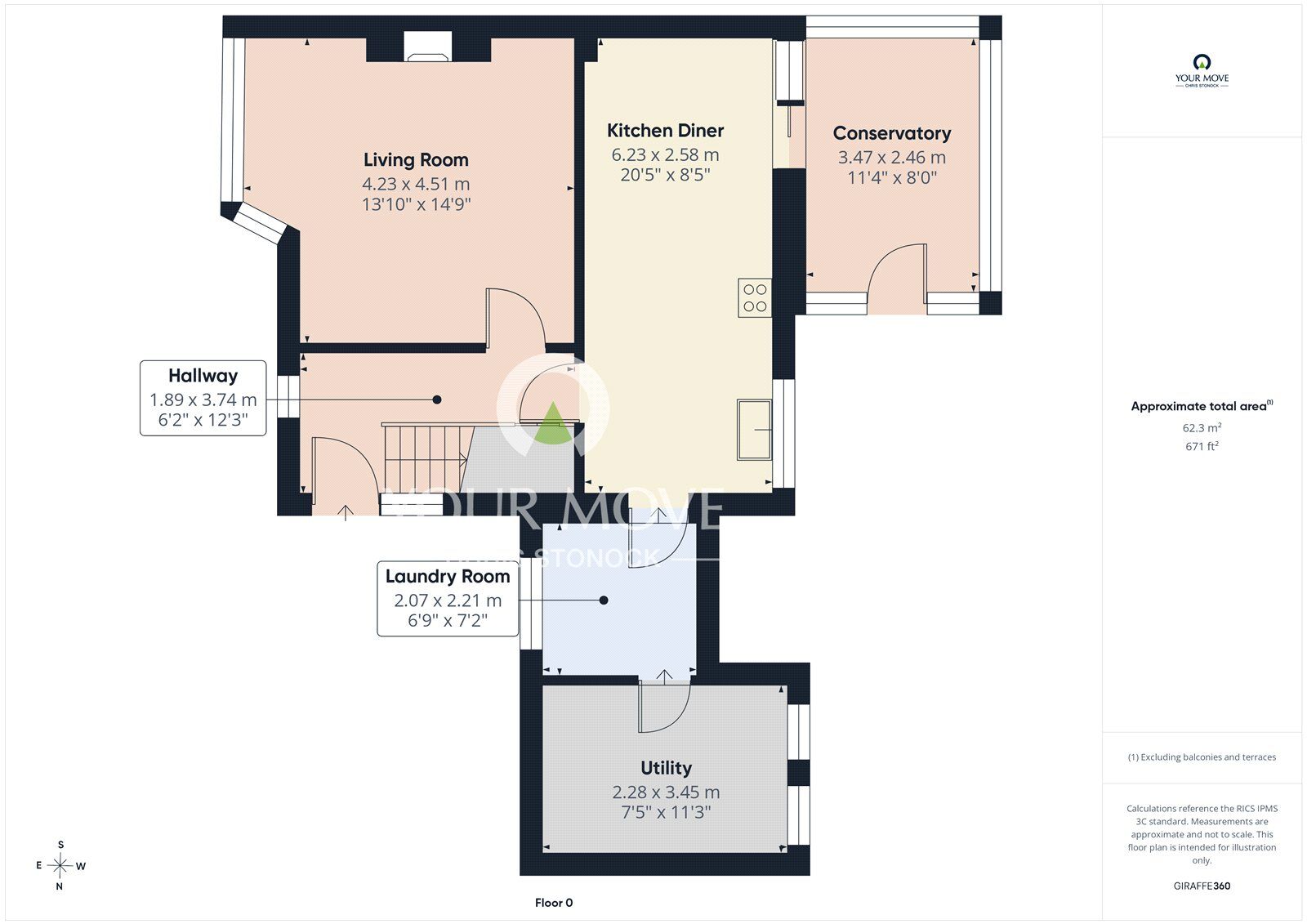 Floorplan of 3 bedroom Semi Detached House for sale, Hanover Drive, Blaydon-on-Tyne, Tyne and Wear, NE21