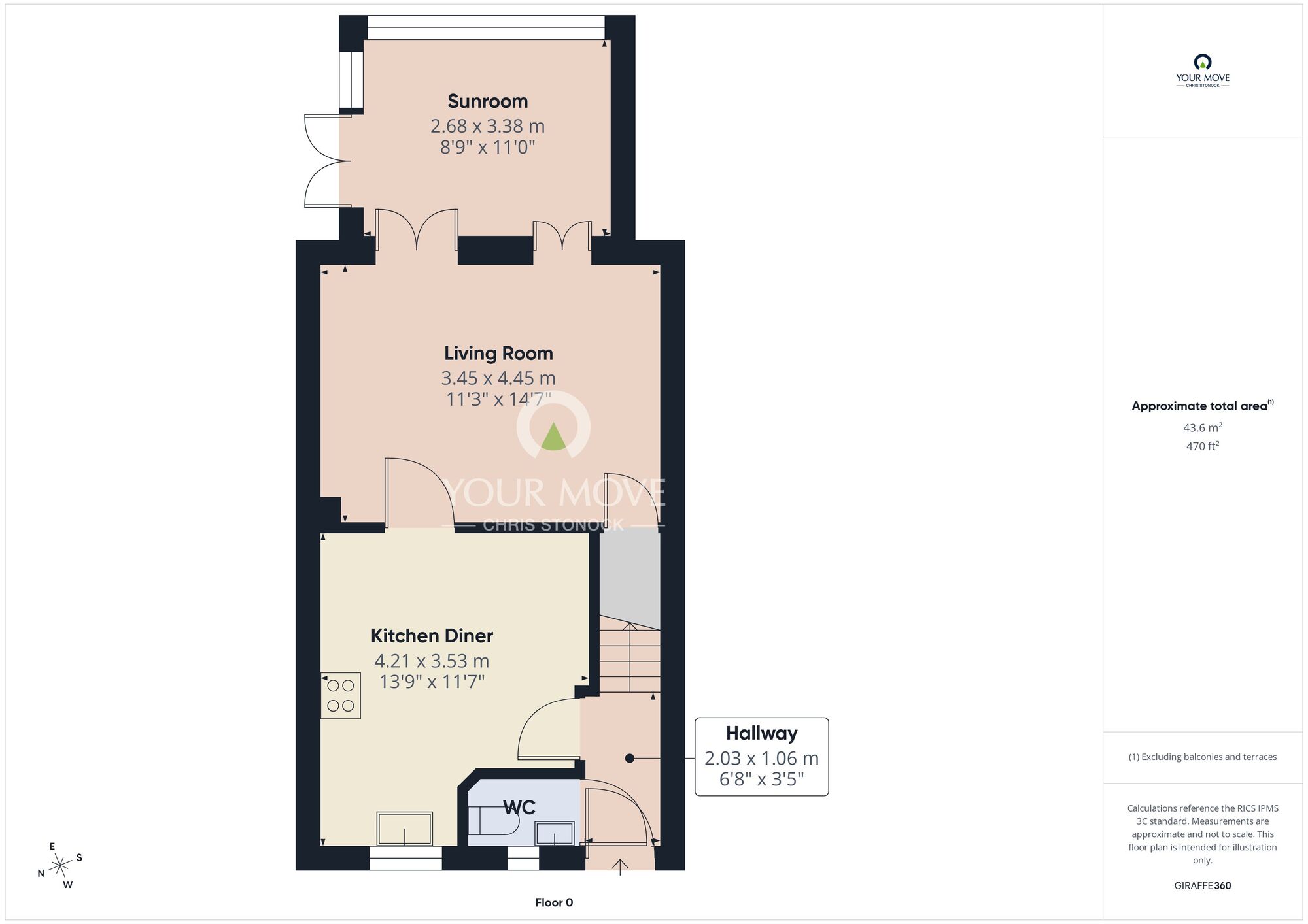 Floorplan of 3 bedroom End Terrace House for sale, Hawthorn Road, Blaydon, NE21