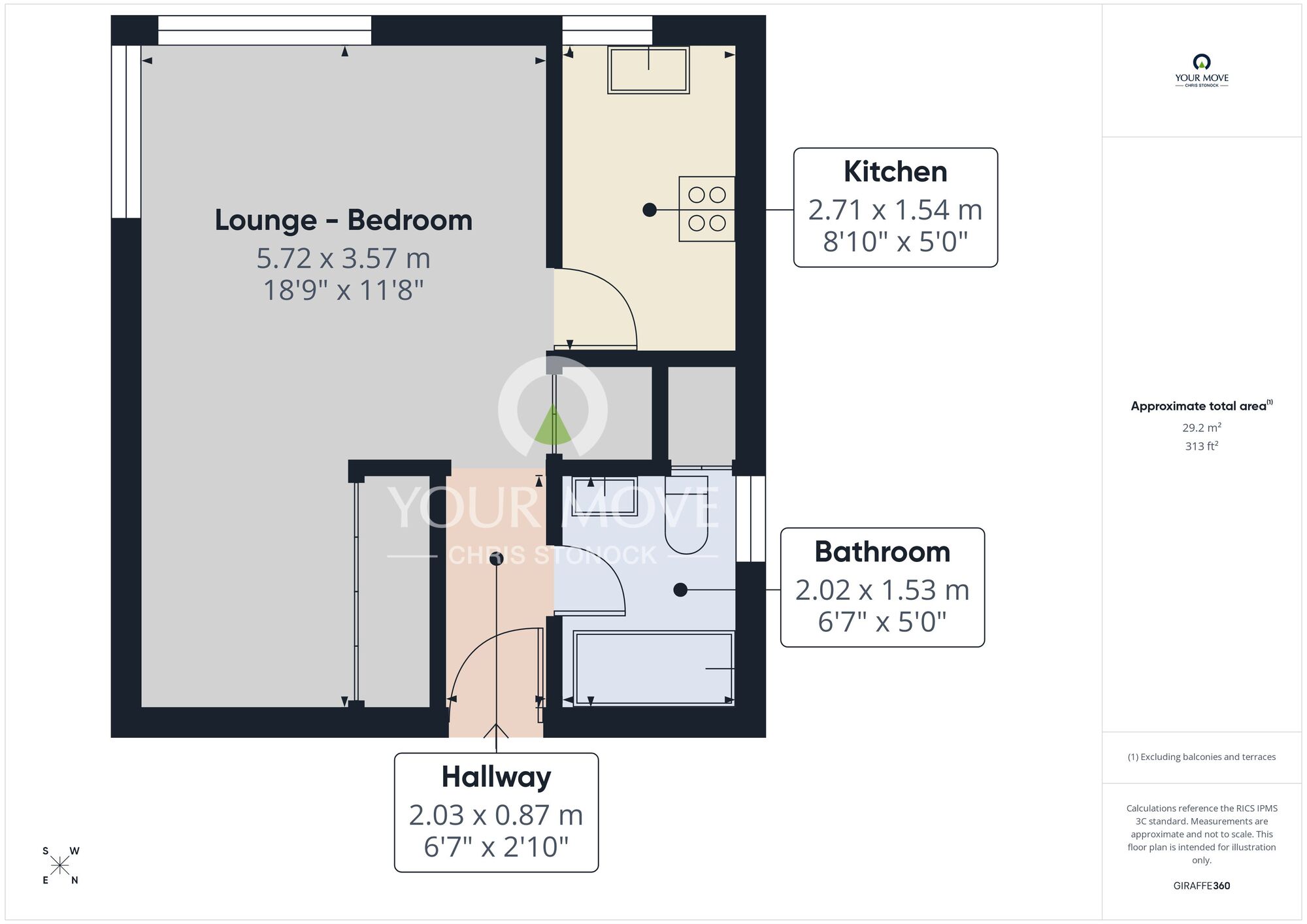 Floorplan of 1 bedroom Flat to rent, St. Marys Green, Whickham, NE16