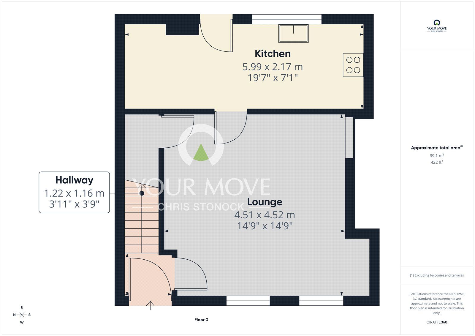 Floorplan of 3 bedroom End Terrace House to rent, Broom Terrace, Whickham, NE16
