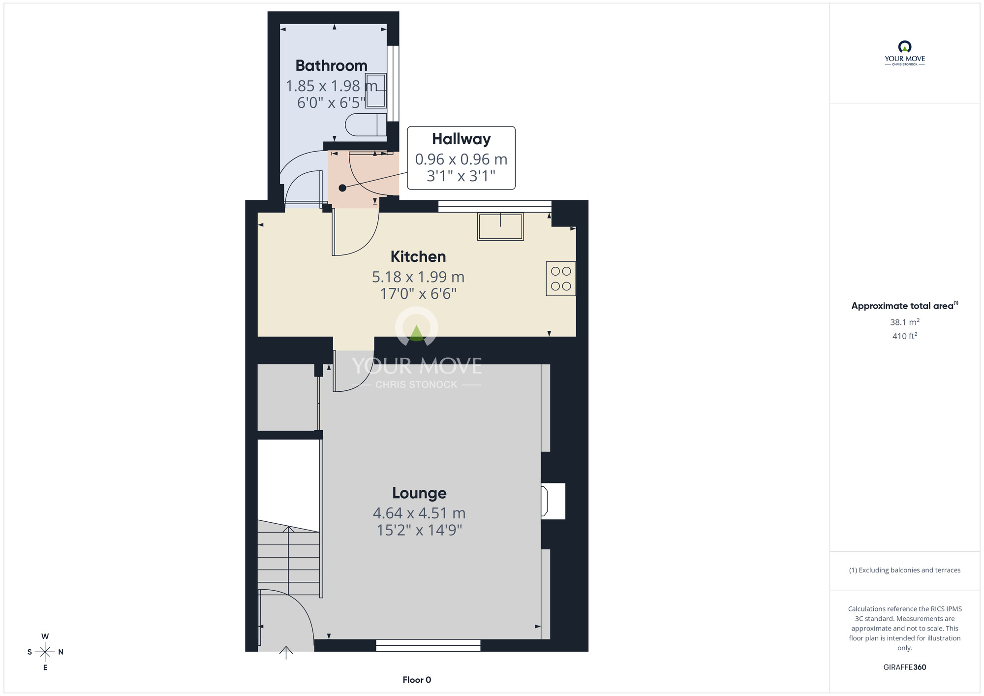 Floorplan of 3 bedroom Mid Terrace House for sale, Twizell Avenue, Blaydon, NE21