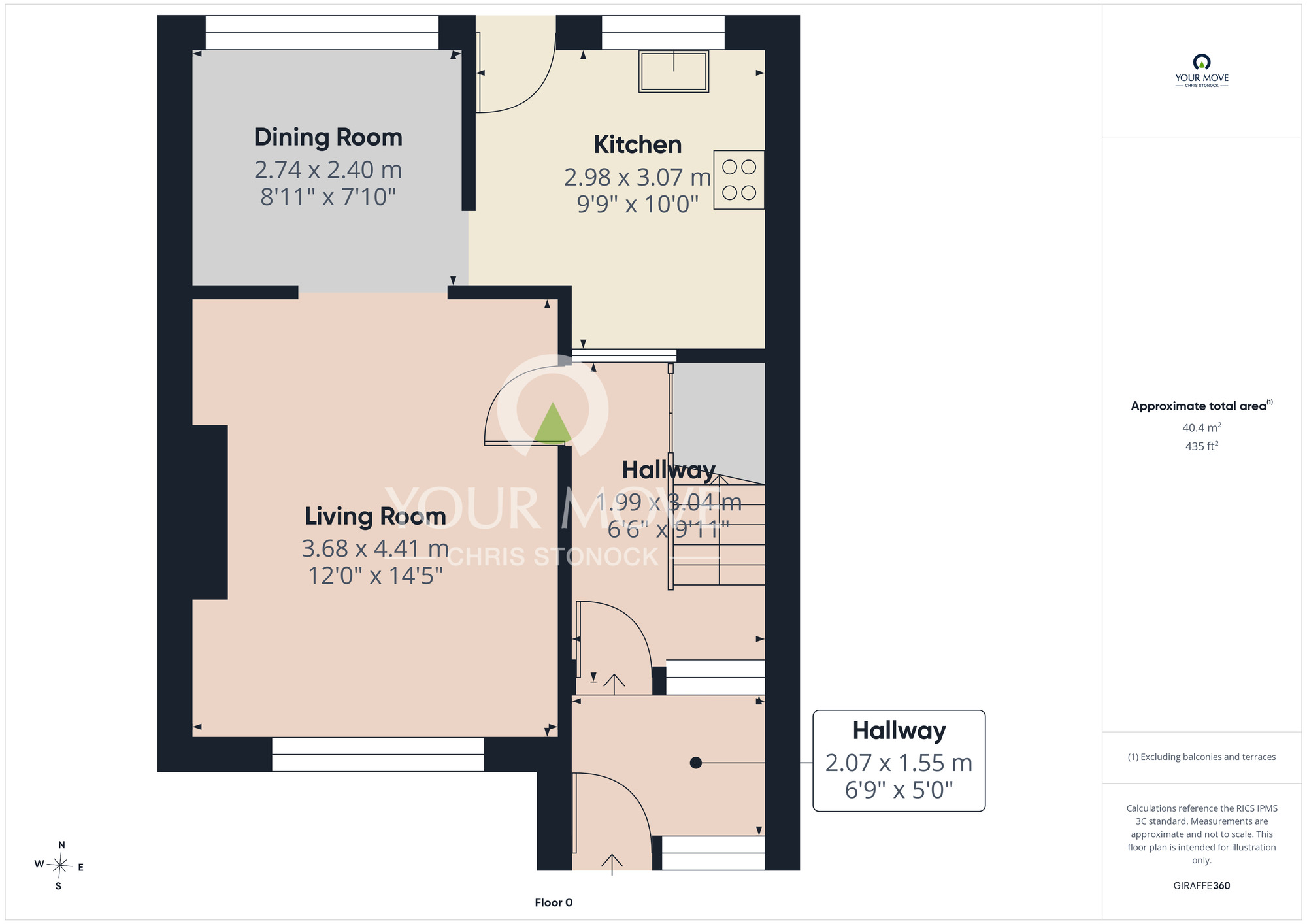 Floorplan of 3 bedroom End Terrace House for sale, Cornmoor Gardens, Whickham, NE16