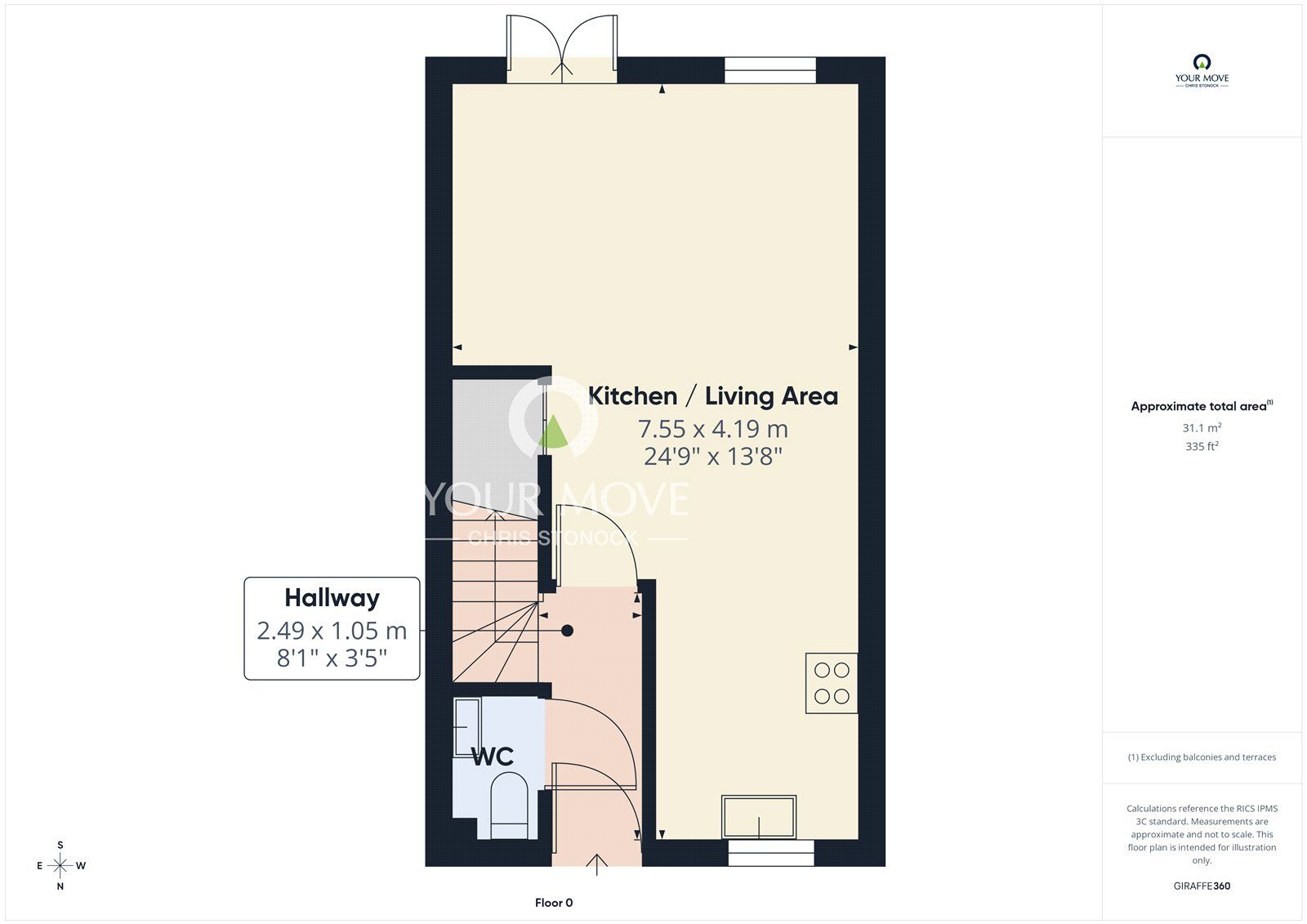 Floorplan of 2 bedroom End Terrace House for sale, Dunns Way, Bleach Green, Blaydon, NE21