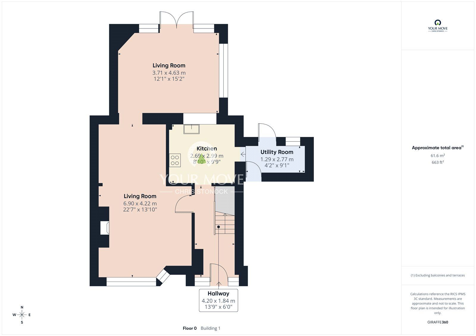 Floorplan of 3 bedroom Semi Detached House for sale, Cromwell Road, Whickham, NE16