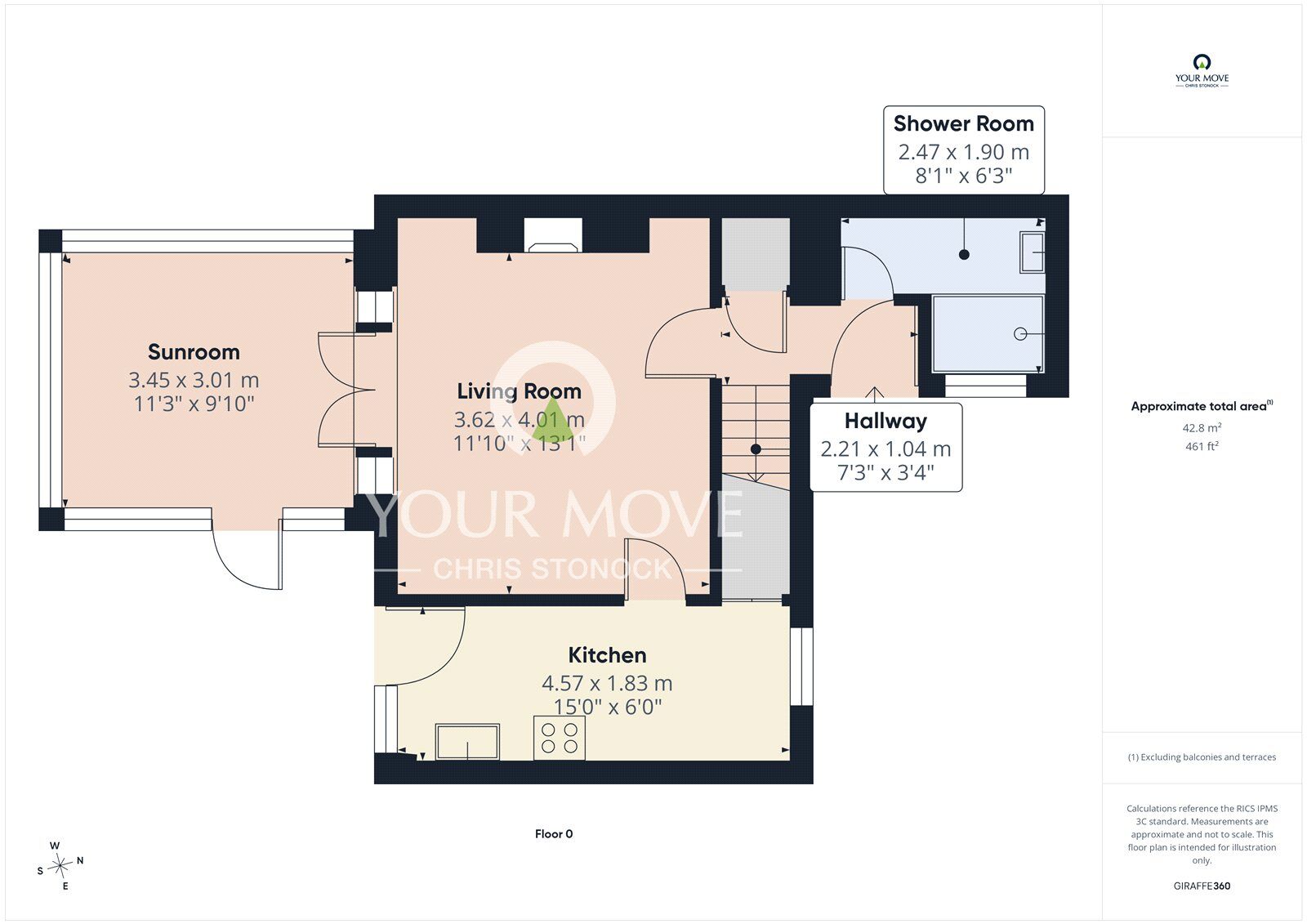 Floorplan of 2 bedroom Semi Detached House for sale, The Crescent, Whickham, Tyne and Wear, NE16