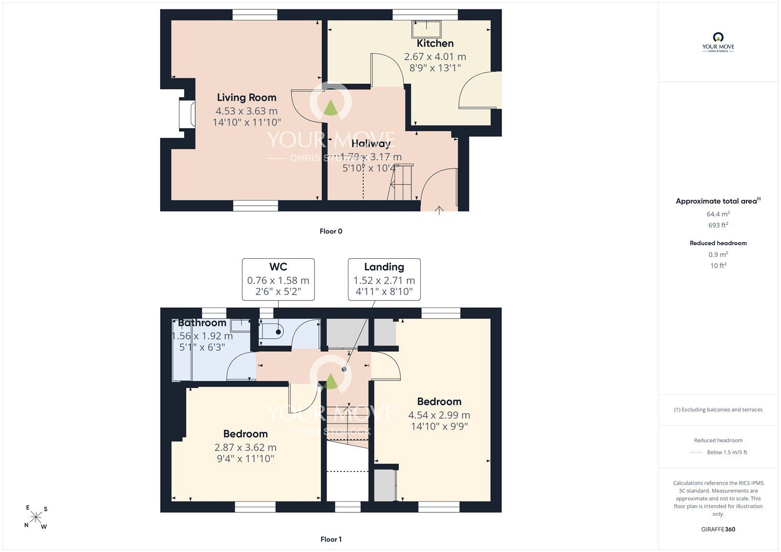 Floorplan of 2 bedroom End Terrace House for sale, Kingsway, Sunniside, Tyne and Wear, NE16