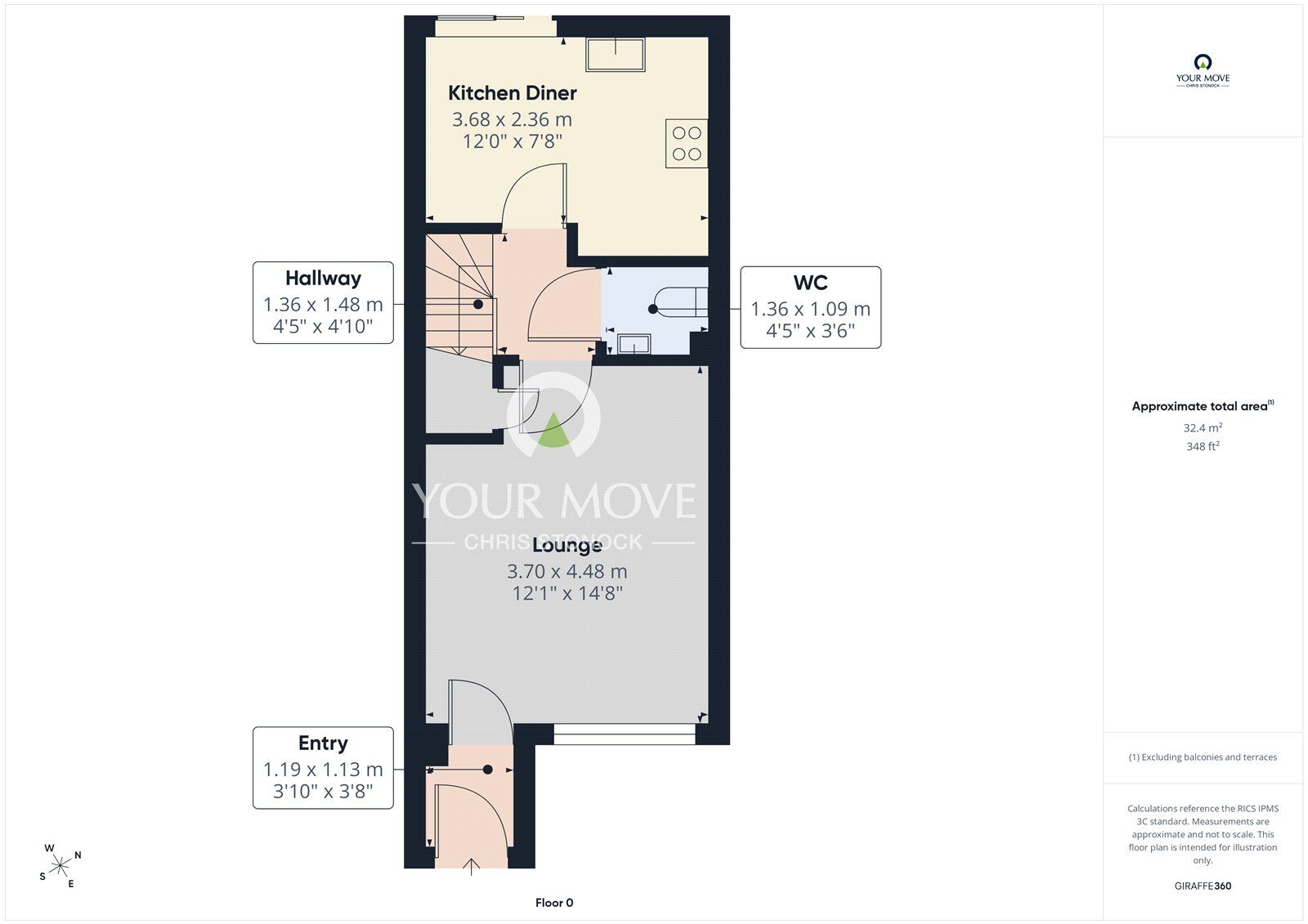 Floorplan of 3 bedroom Mid Terrace House for sale, Surtees Haugh, Stella Riverside, Blaydon, NE21