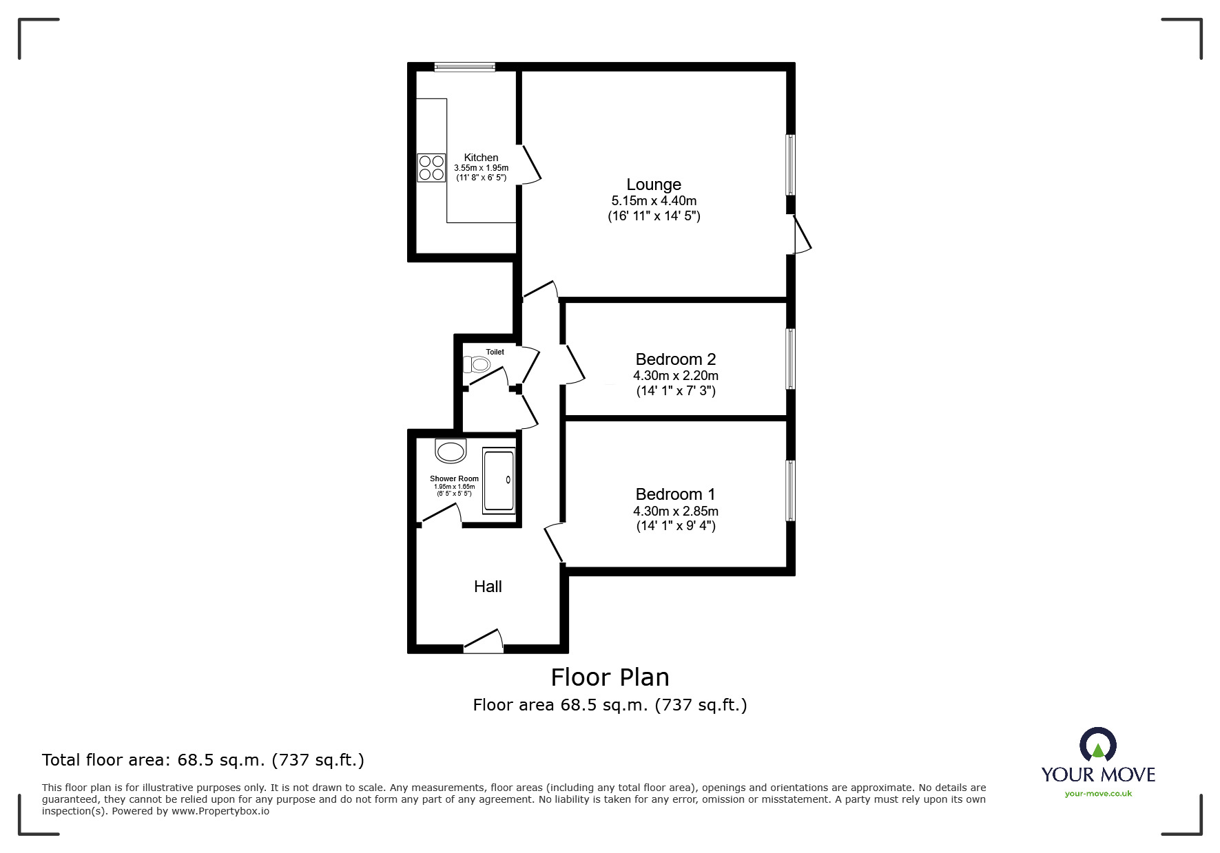Floorplan of 2 bedroom  Flat to rent, St. Cecilias Okement Drive, Wolverhampton, WV11