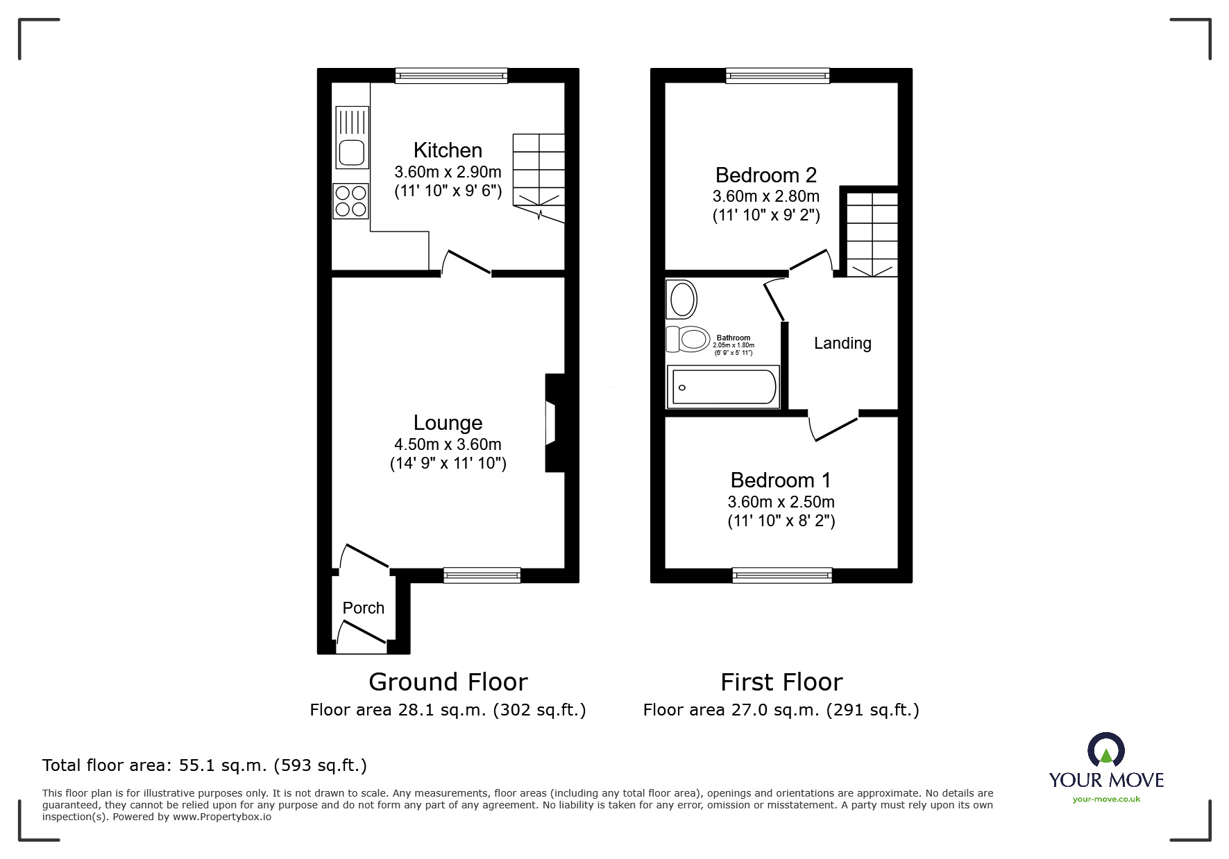 Floorplan of 2 bedroom  House to rent, Wakes Close, Willenhall, West Midlands, WV13
