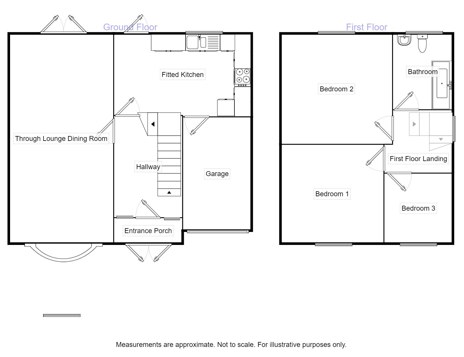 Floorplan of 3 bedroom Semi Detached House to rent, Bentons Lane, Walsall, WS6