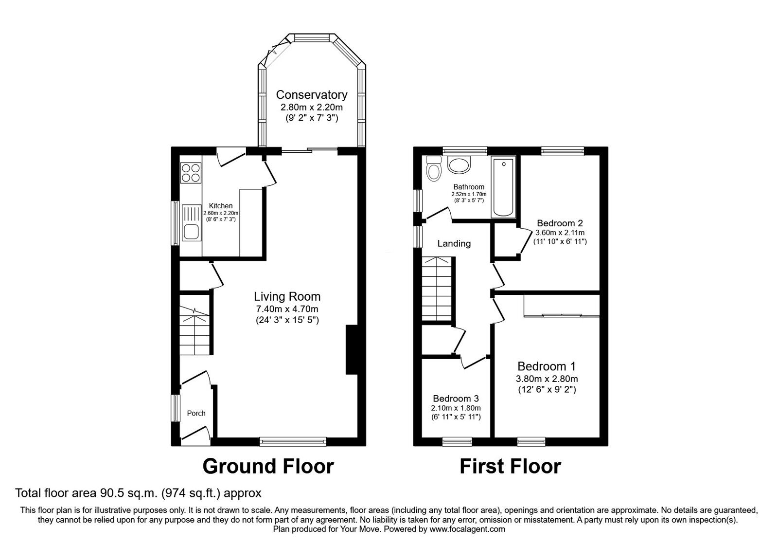 Floorplan of 3 bedroom Semi Detached House for sale, Chilworth Avenue, Wolverhampton, West Midlands, WV11