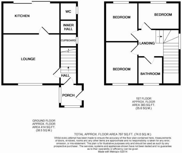 Floorplan of 3 bedroom Semi Detached House to rent, Johnson Road, Willenhall, West Midlands, WV12