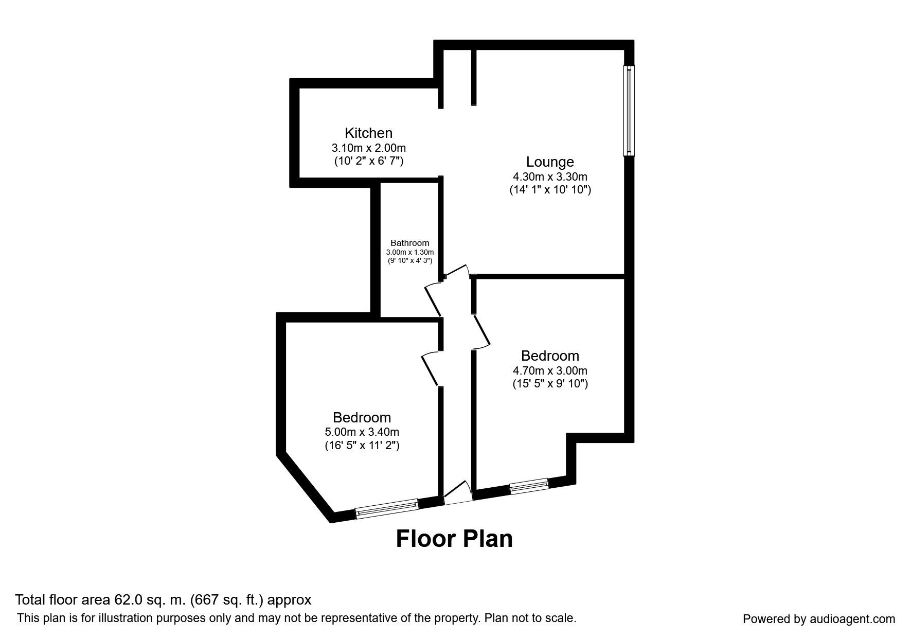 Floorplan of 2 bedroom  Flat to rent, Milton Road, Wolverhampton, West Midlands, WV10