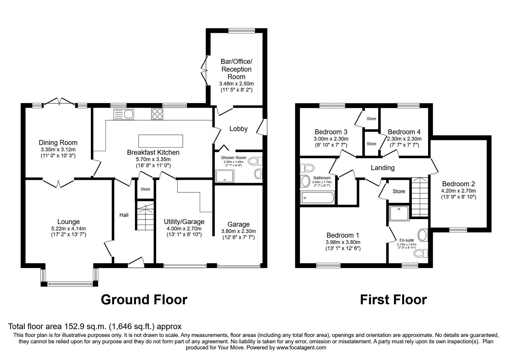 Floorplan of 4 bedroom Detached House for sale, Wykeham Grove, Wolverhampton, Staffordshire, WV6