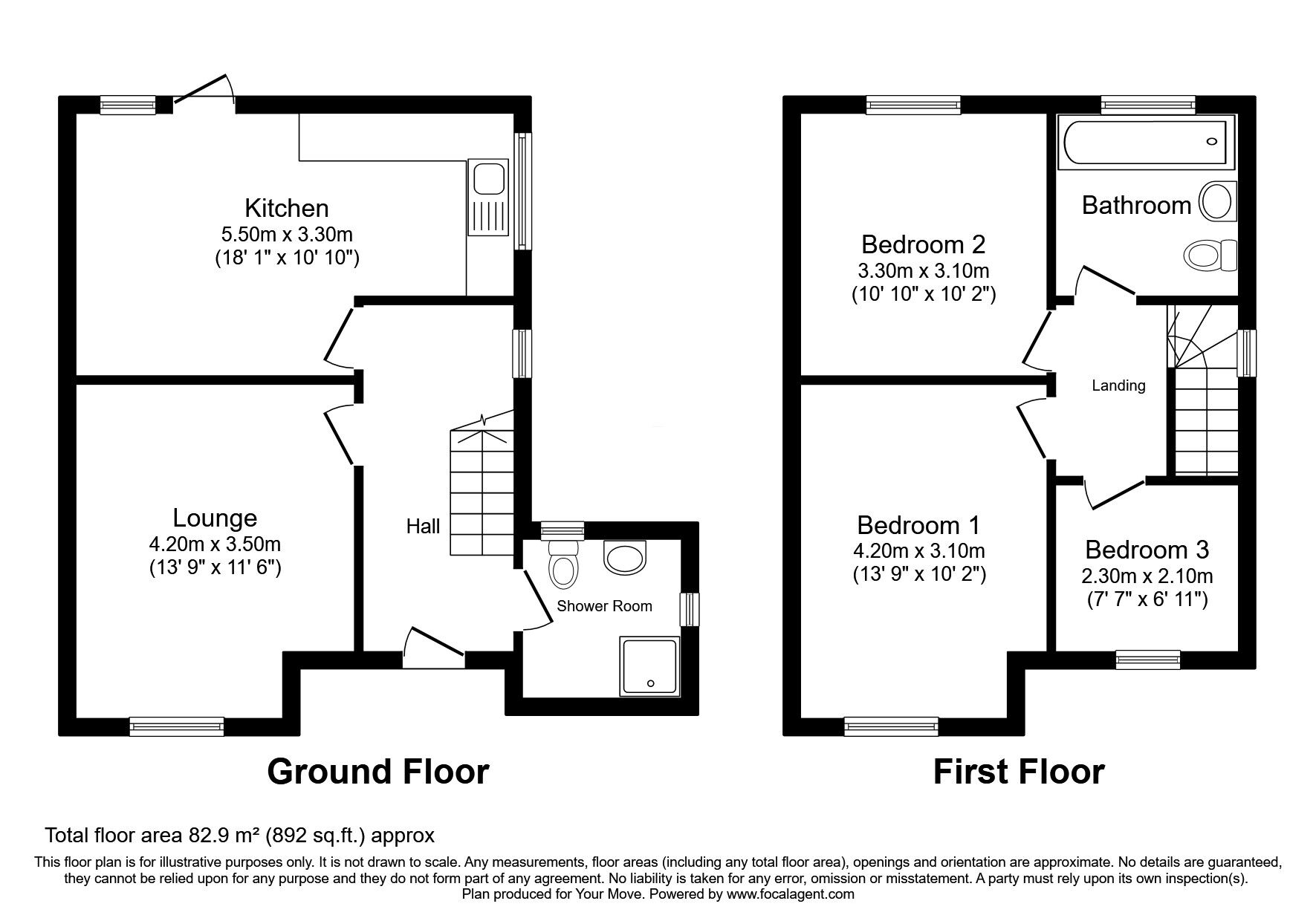Floorplan of 3 bedroom Semi Detached House for sale, Lawfred Avenue, Wolverhampton, West Midlands, WV11