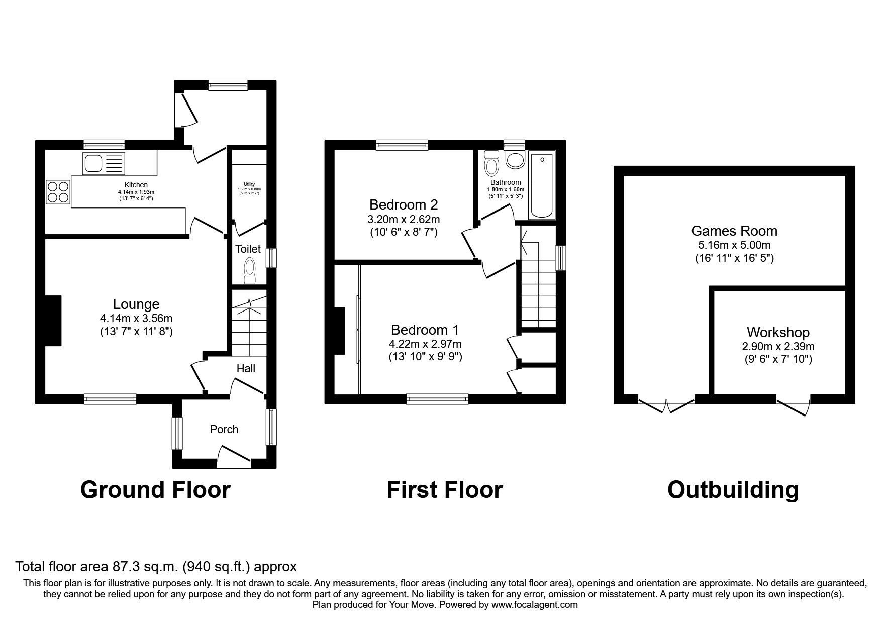 Floorplan of 2 bedroom Semi Detached House to rent, Woden Avenue, Wolverhampton, West Midlands, WV11
