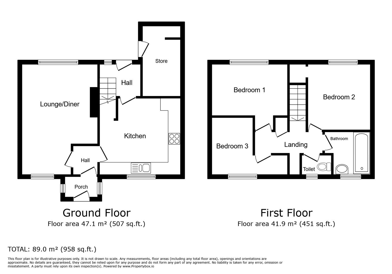 Floorplan of 3 bedroom End Terrace House for sale, Church Crescent, Essington, South Staffordshire, WV11