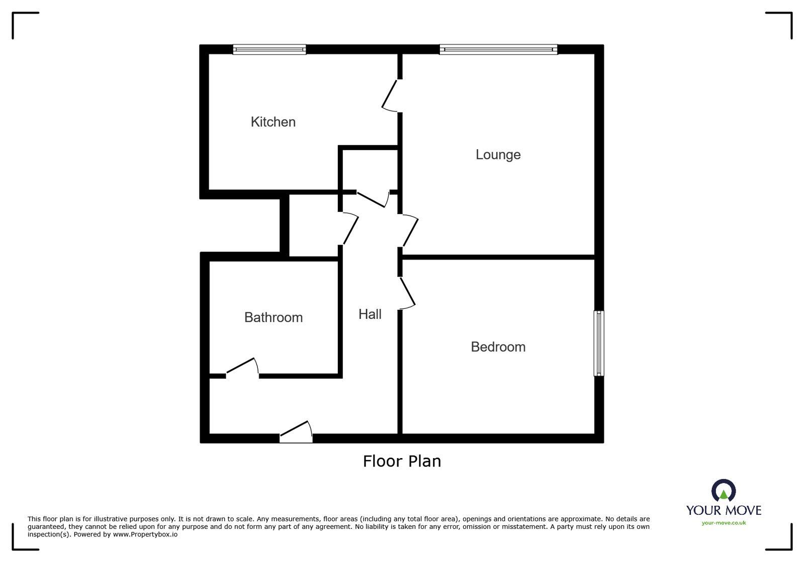 Floorplan of 1 bedroom Flat to rent, Okement Drive, Wolverhampton, West Midlands, WV11