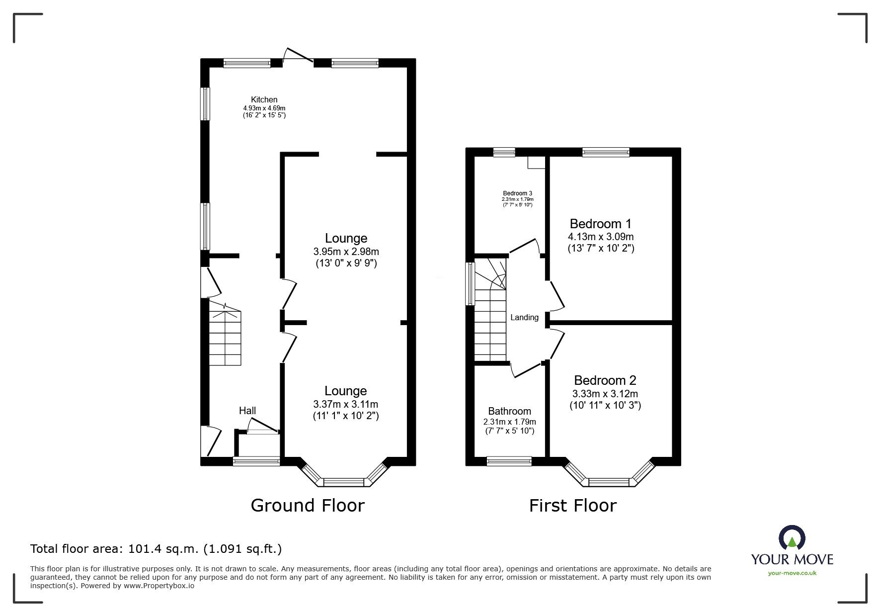 Floorplan of 3 bedroom Semi Detached House to rent, Hyde Road, Wolverhampton, West Midlands, WV11