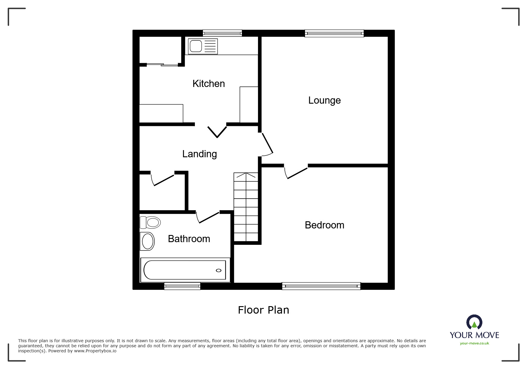 Floorplan of 1 bedroom  Flat to rent, Rydal Close, Wolverhampton, West Midlands, WV11