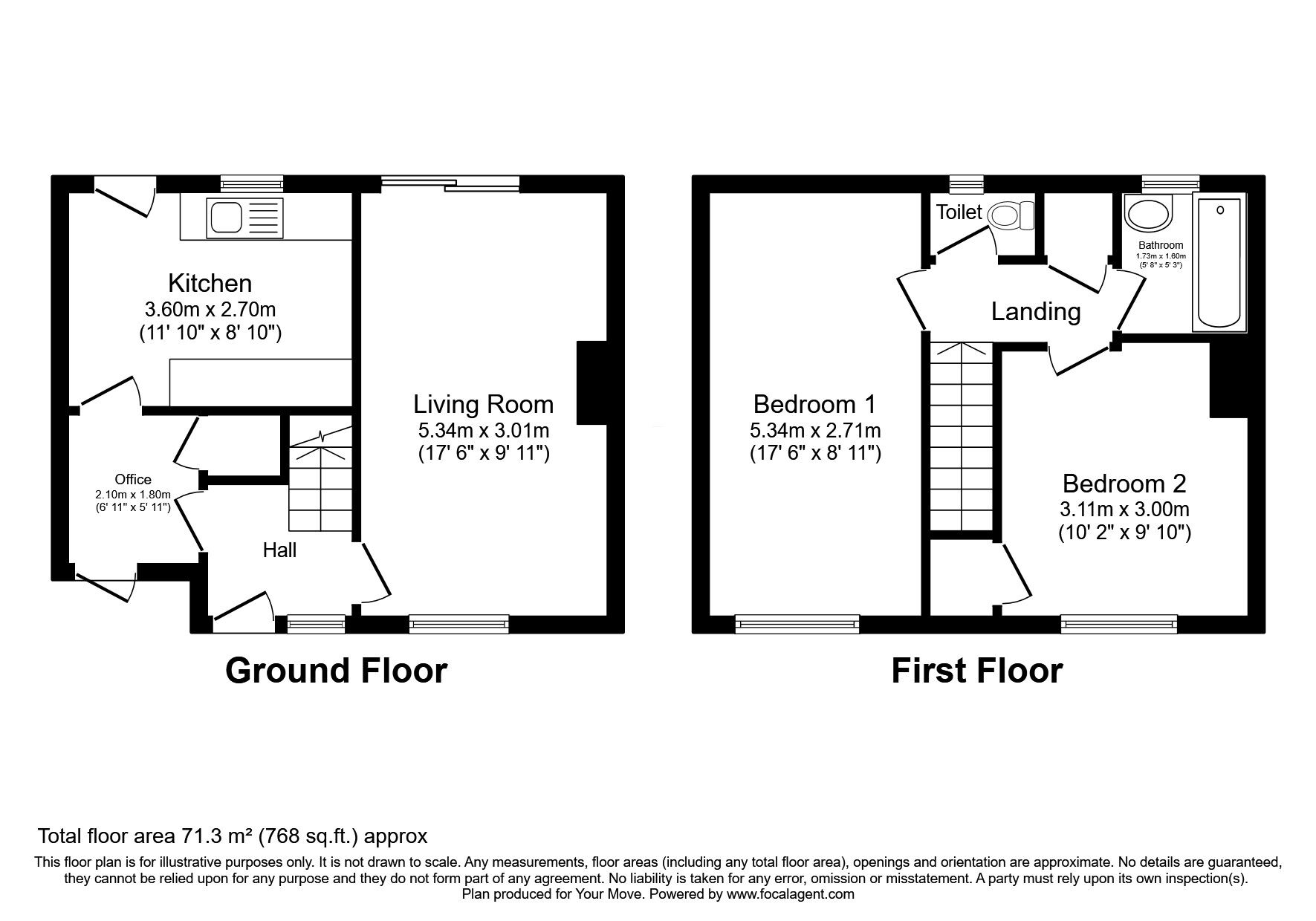 Floorplan of 2 bedroom Mid Terrace House for sale, Wyrley Road, Wolverhampton, WV11