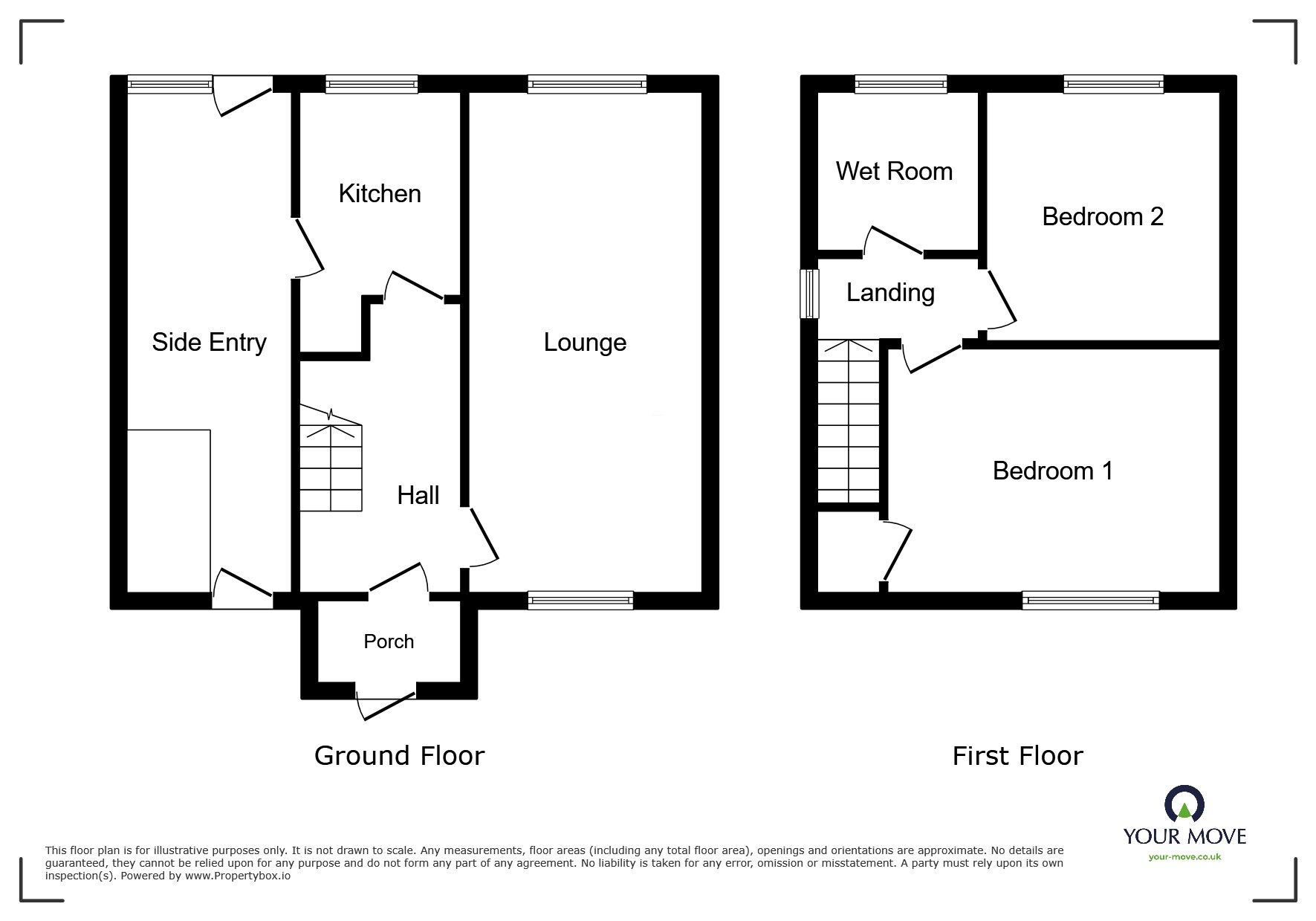 Floorplan of 2 bedroom Semi Detached House for sale, Parry Road, Wolverhampton, West Midlands, WV11