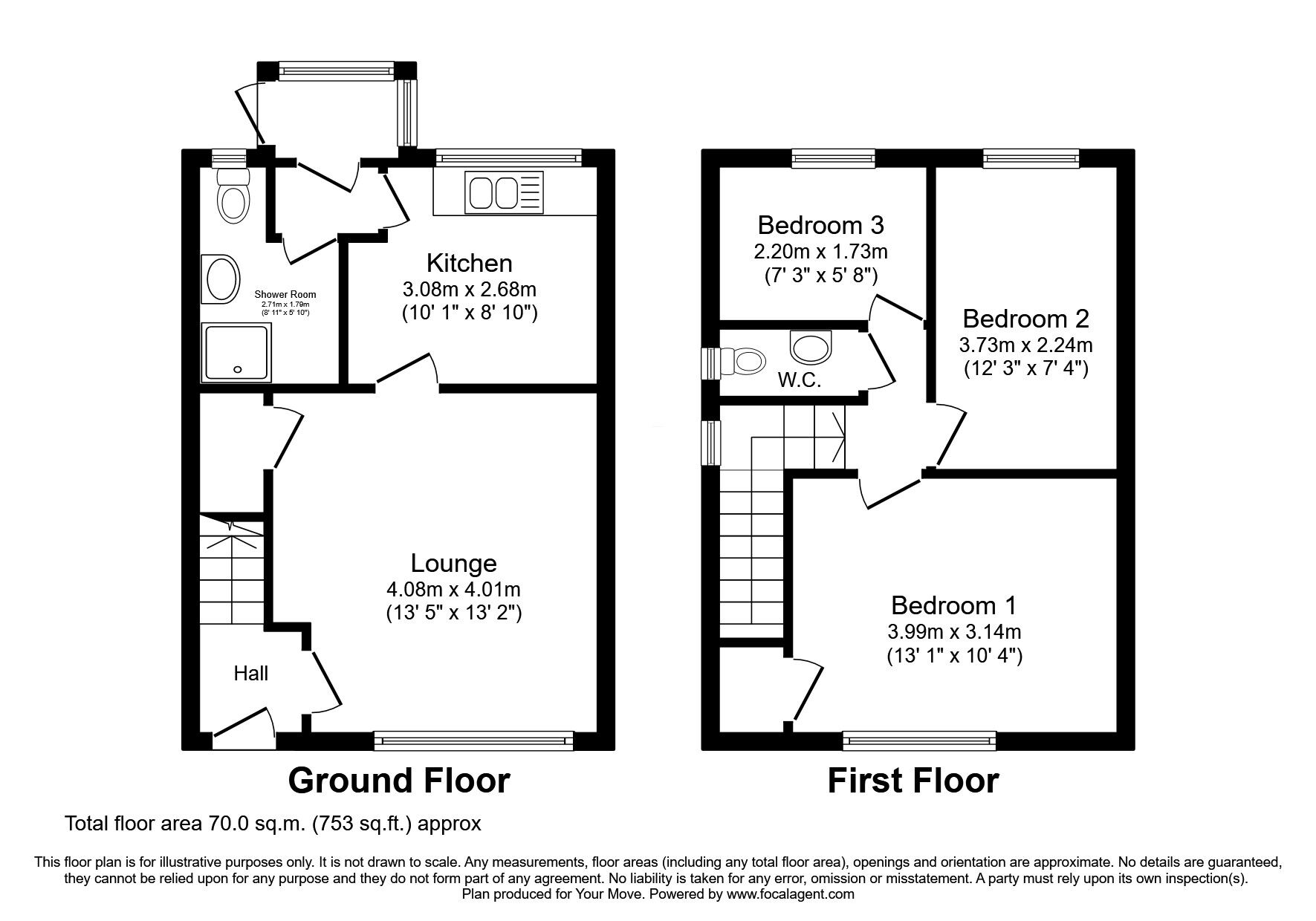 Floorplan of 3 bedroom End Terrace House for sale, First Avenue, Wolverhampton, West Midlands, WV10